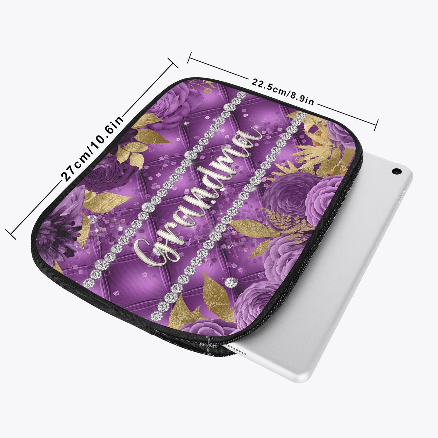 Tablet Sleeve - Purple Floral - Grandma