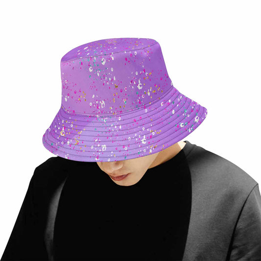 Purple Splash  Unisex Summer Single-Layer Bucket Hat