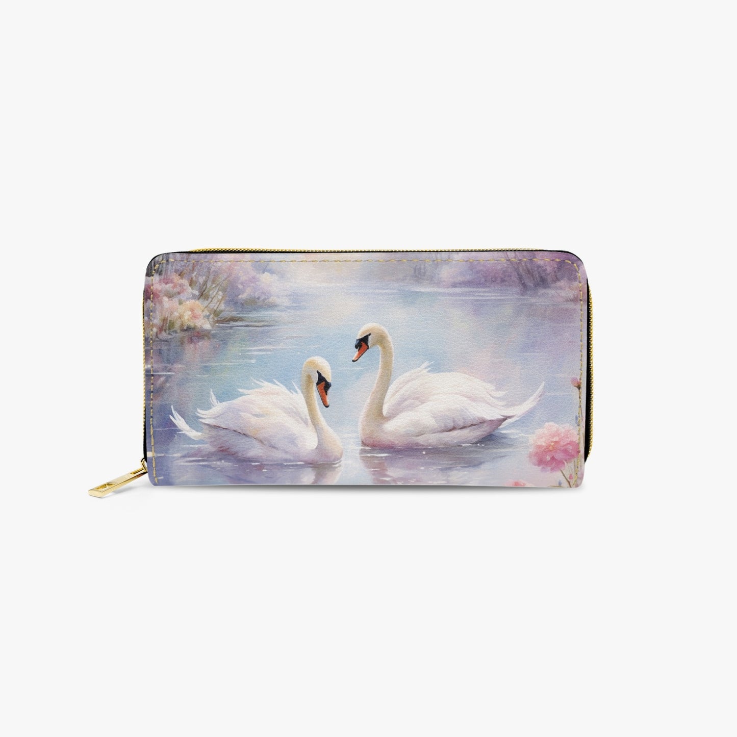 Long Type Zipper Purse - Swan