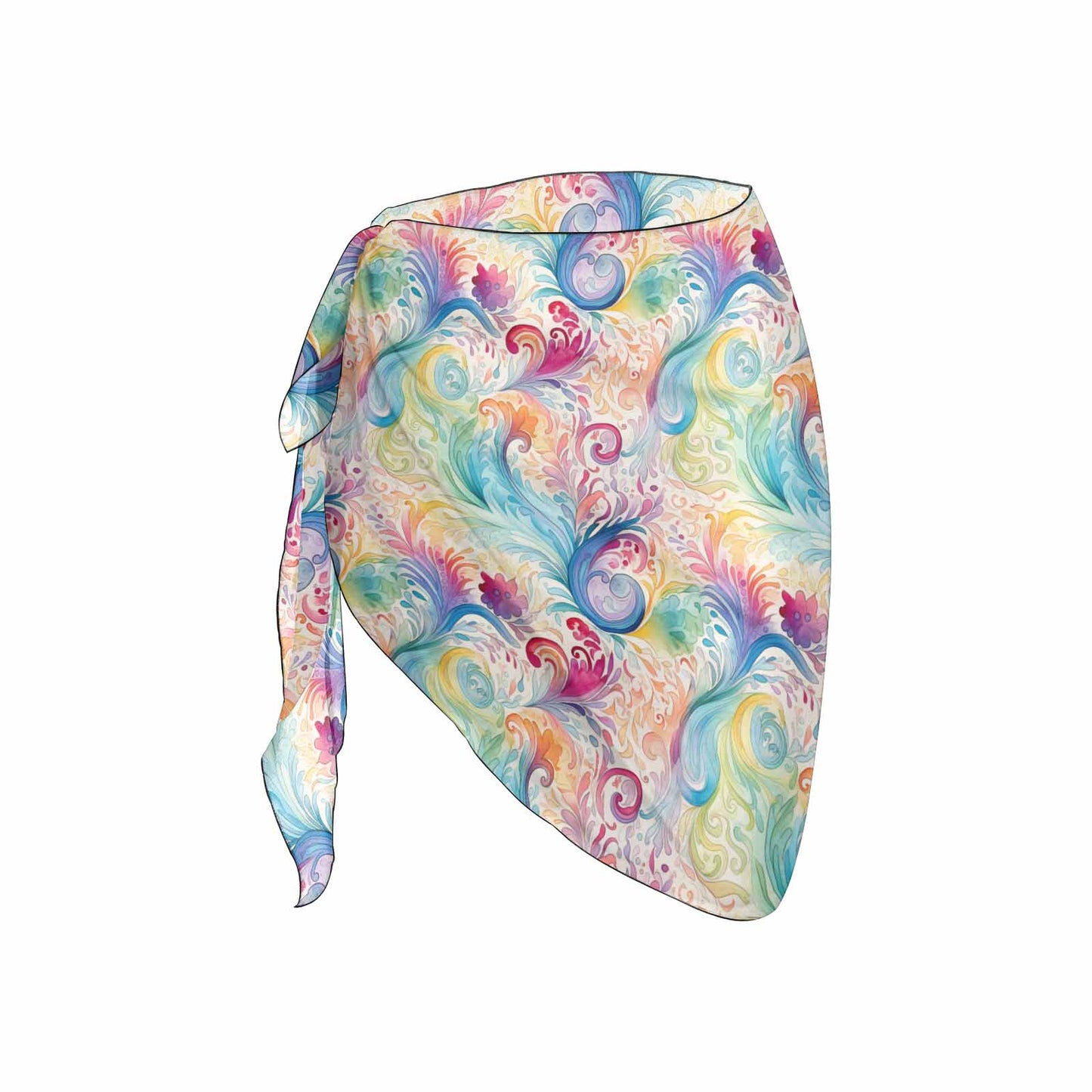 Pastel Rainbow Paisley  Women's Beach Sarong Wrap