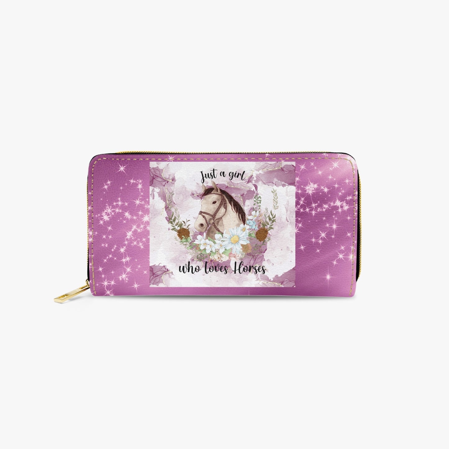 Long Type Zipper Purse, Just a Girl who loves Horses, awd-1345