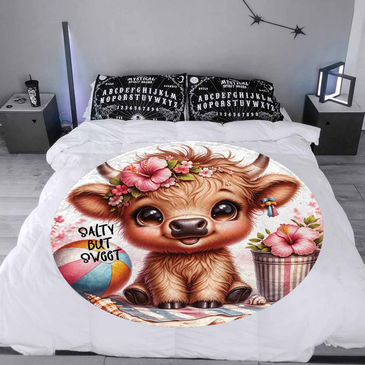 Highland Cow Awd35113  Circular Micro Fleece Blanket 60"