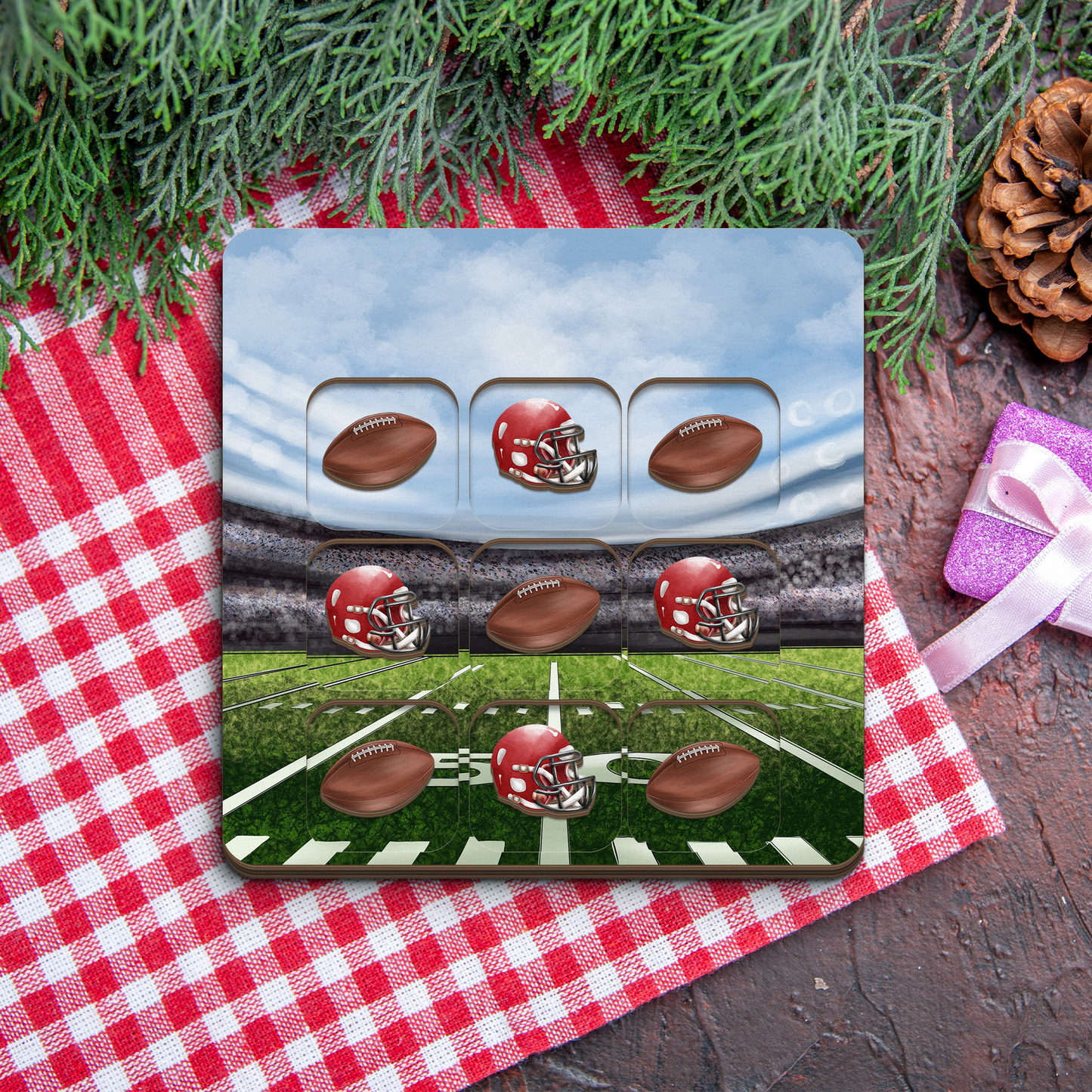 Personalised Wooden Tic Tac Toe Board – Personalised Football Theme, Playful & Stylish Décor