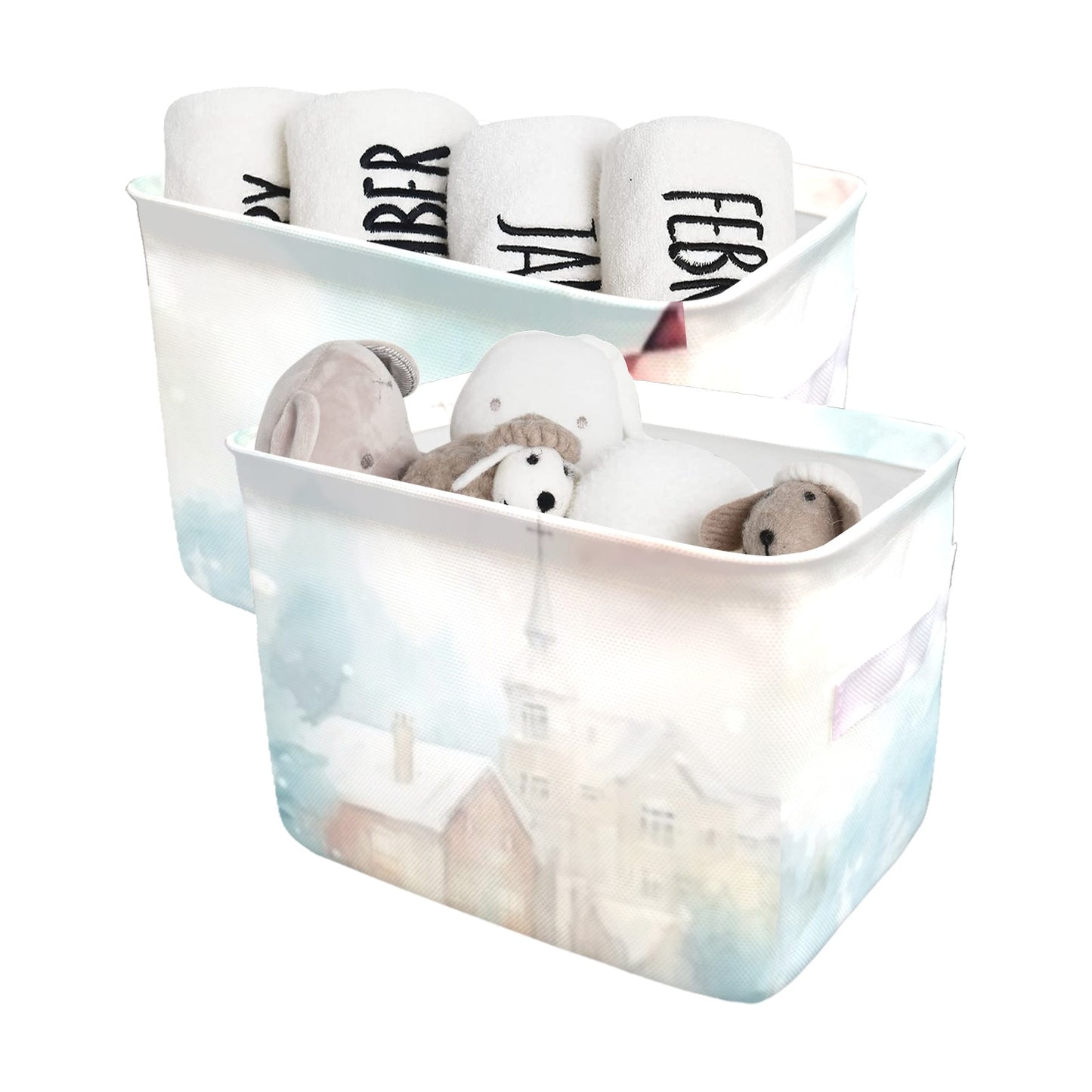 Christmas Snowman Fabric Storage Basket