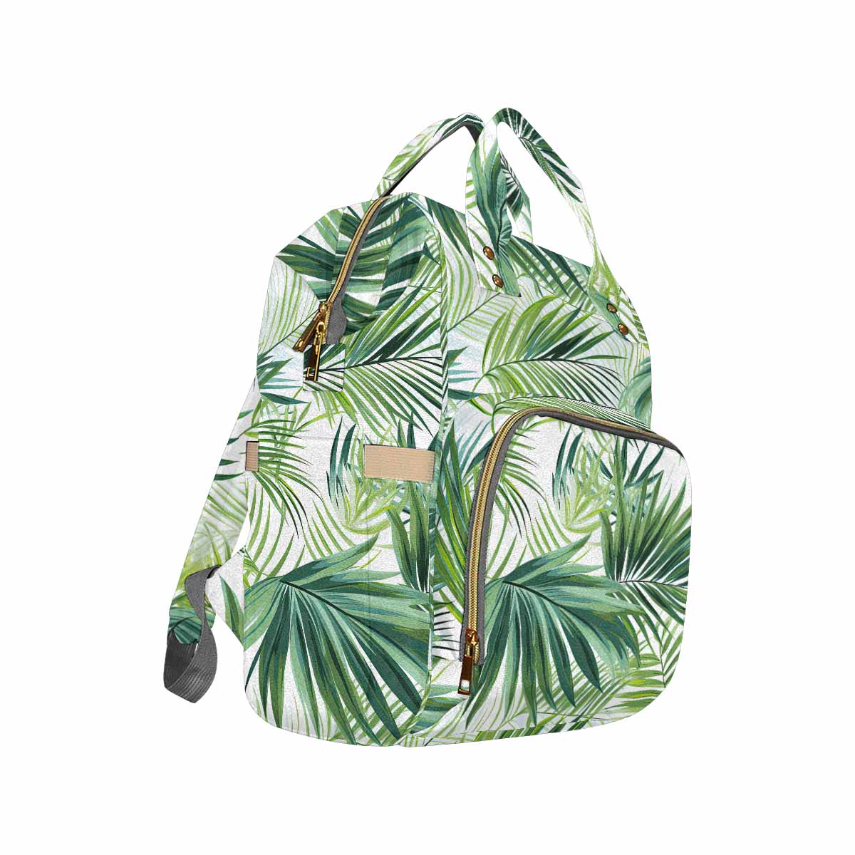 Green Palm Leaves  Diaper Bag Backpack