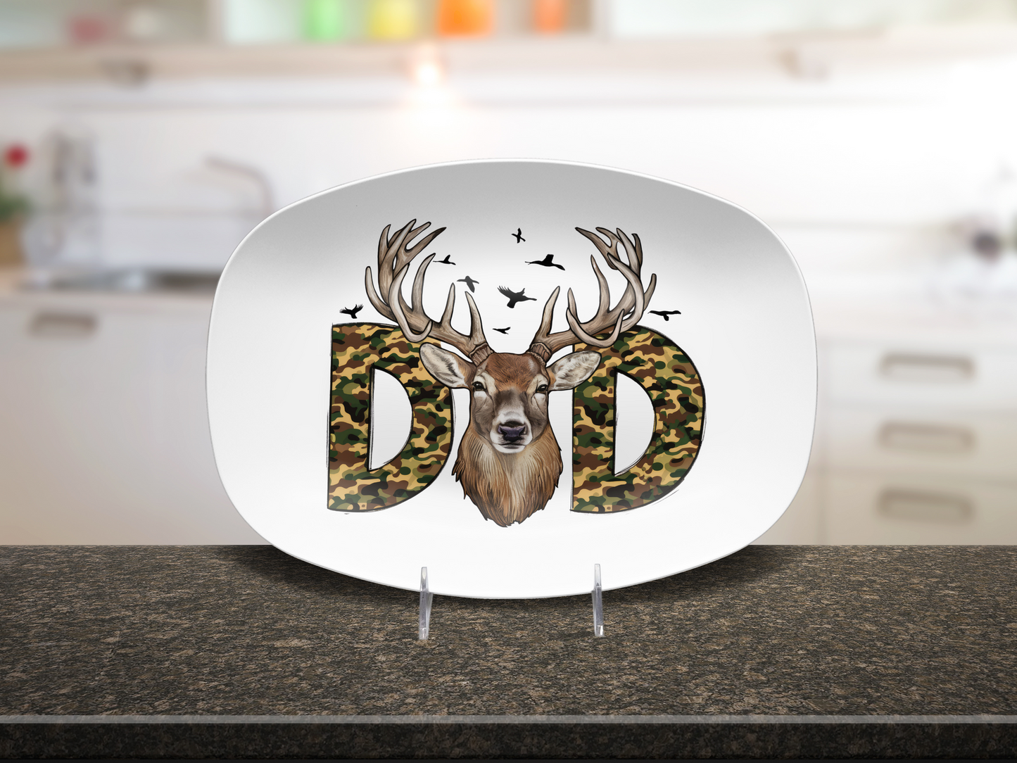 BBQ Platter Dad Antlers10"x14" Platter