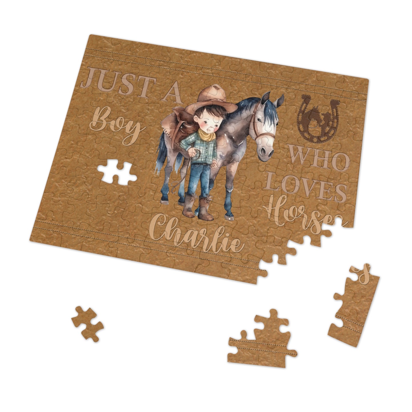 Jigsaw Puzzle, Western, Just aBoy Who Loves Horses, Personalised/Non-Personalised (30, 110, 252, 500,1000-Piece)
