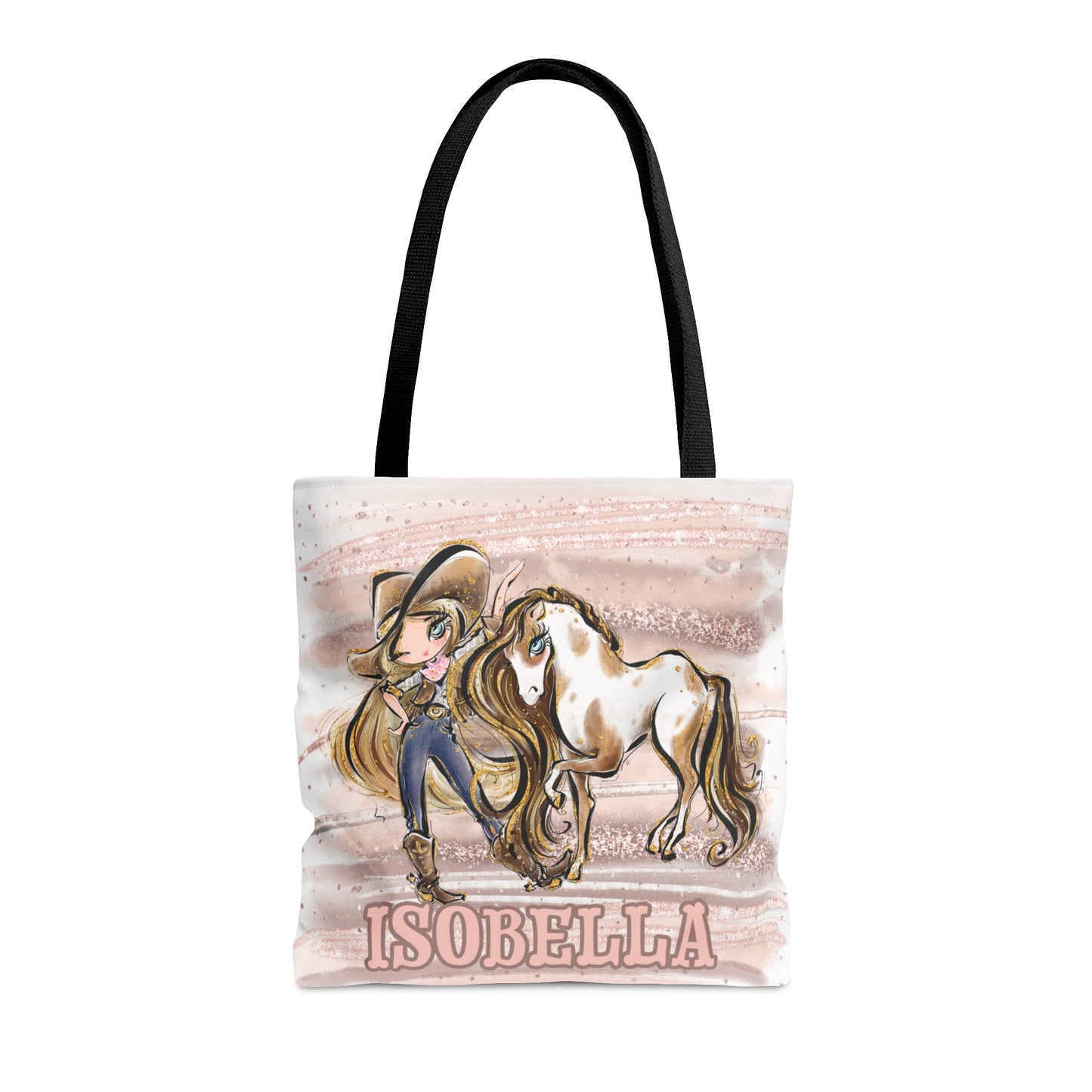 Personalised Tote Bag, Cowgirl & Horse, Blonde Hair, Blue Eyes, Tote bag