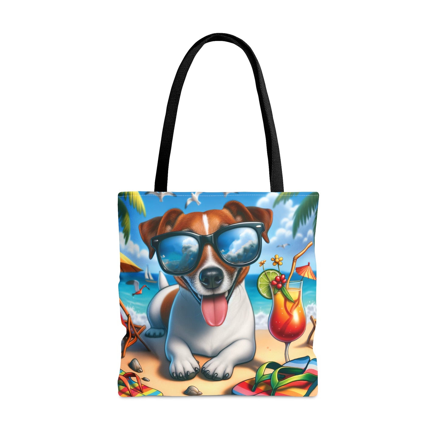 Tote Bag, Dog on Beach, Jack Russel, Tote bag, awd-1218