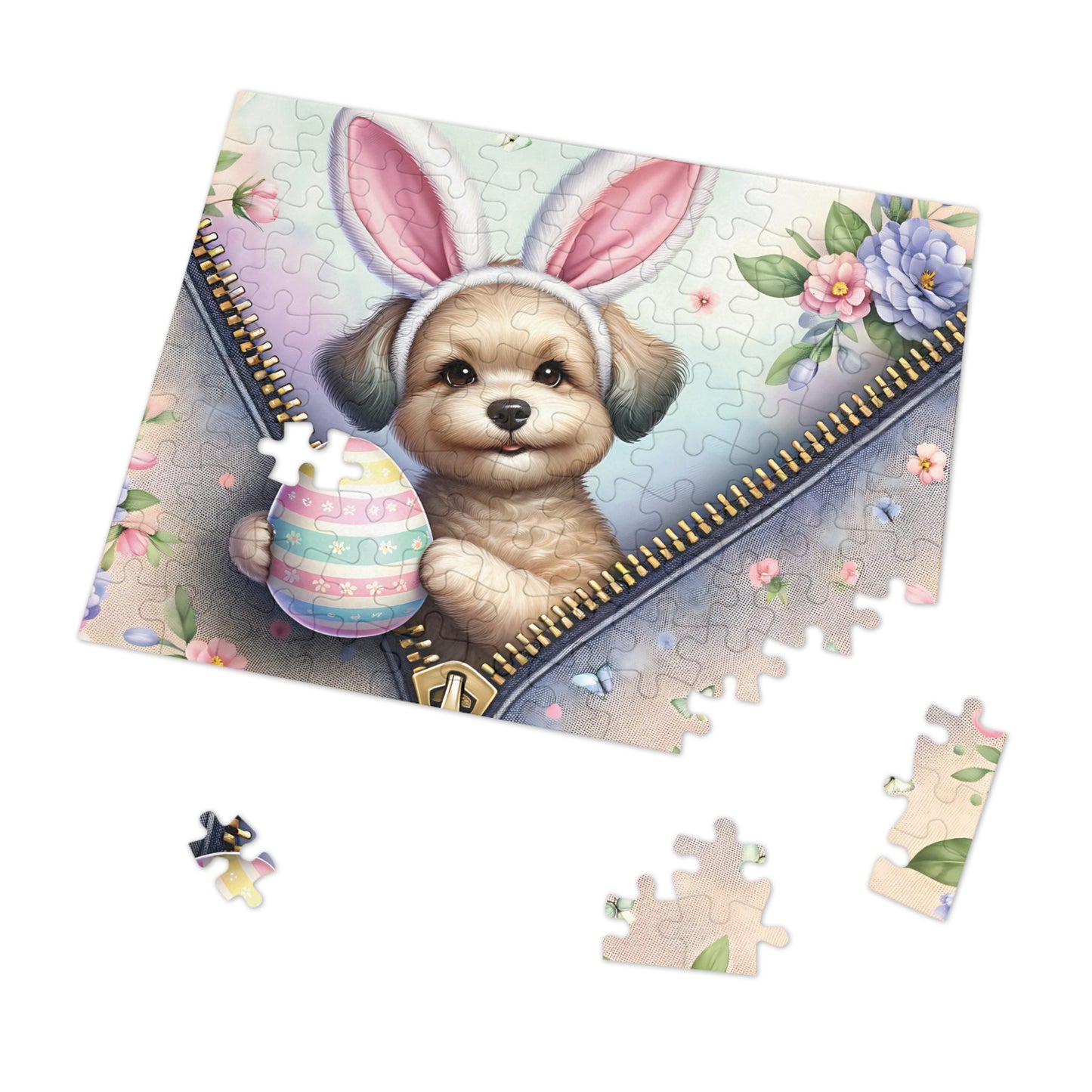 Jigsaw Puzzle, Easter, Dog with Bunny Ears, Personalised/Non-Personalised (30, 110, 252, 500,1000-Piece) Awd-1310