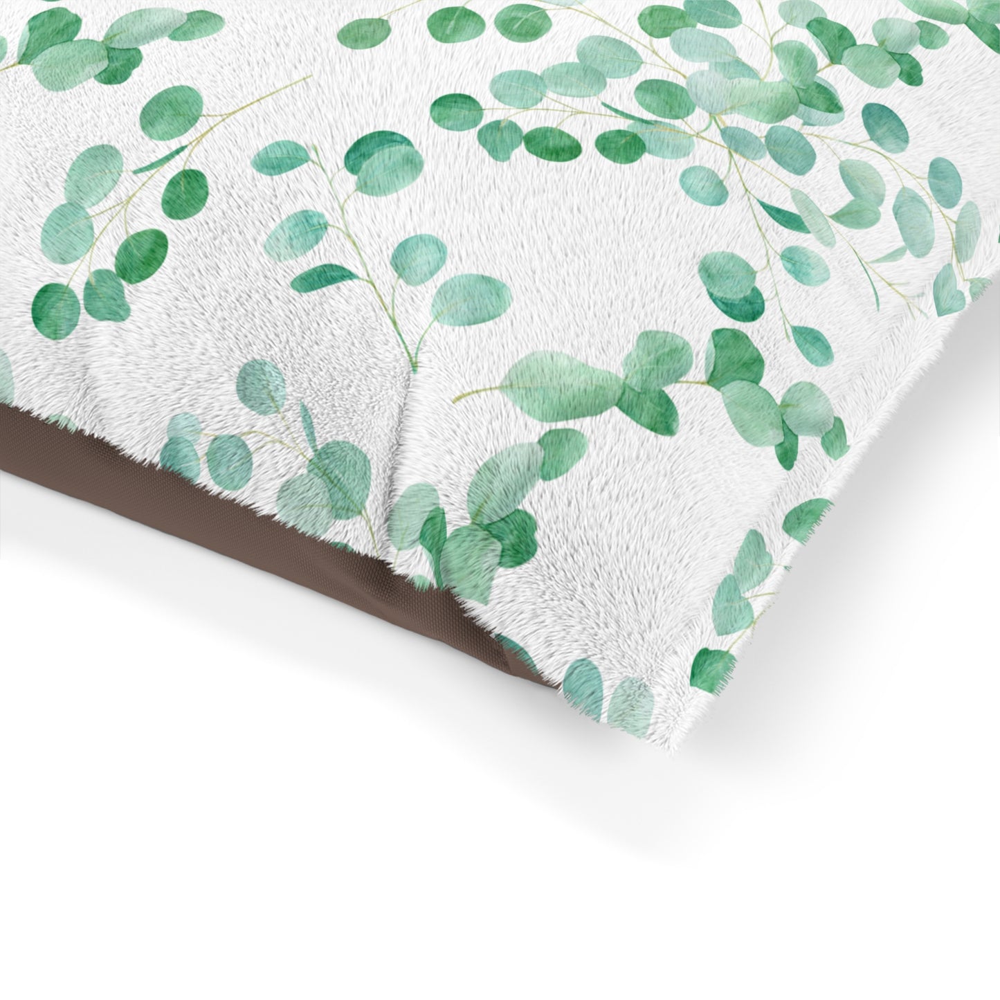 Luxury Pet Bed, feather soft fleece, Small Eucalyptus Leaves