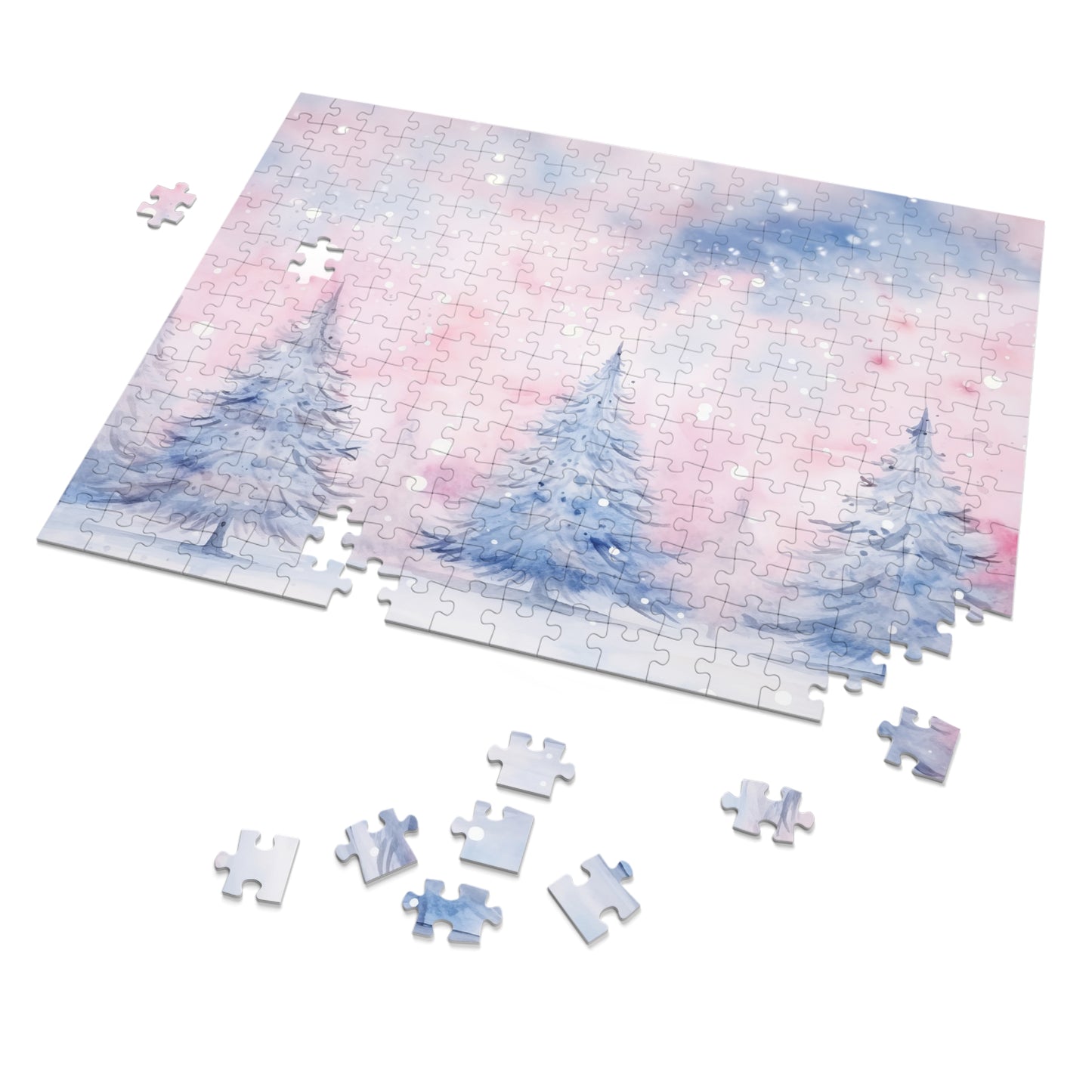 Puzzle, Christmas Trees, Personalised/Non-Personalised (30, 110, 252, 500,1000-Piece) Awd-552