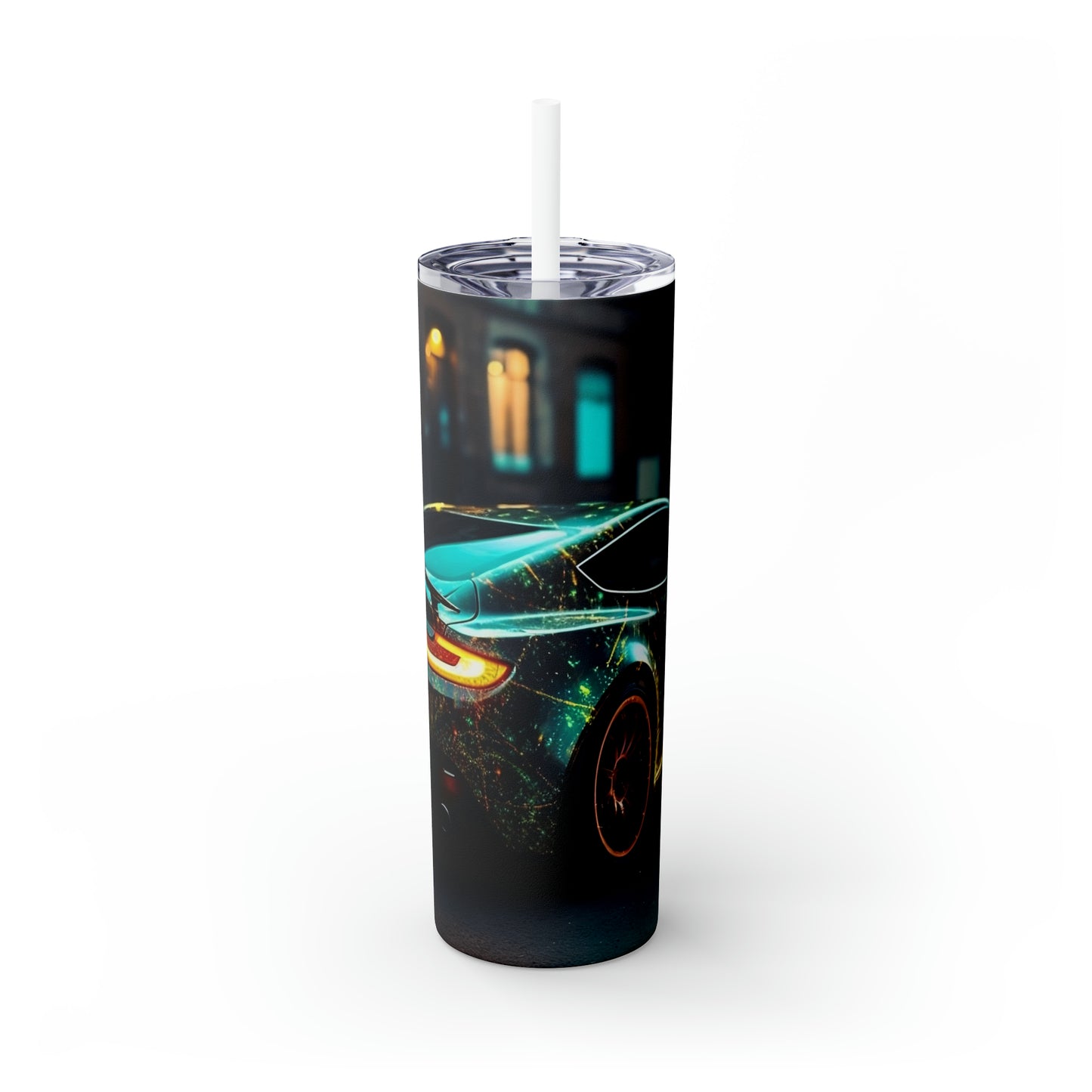 Skinny Tumbler with Straw, 20oz, Car