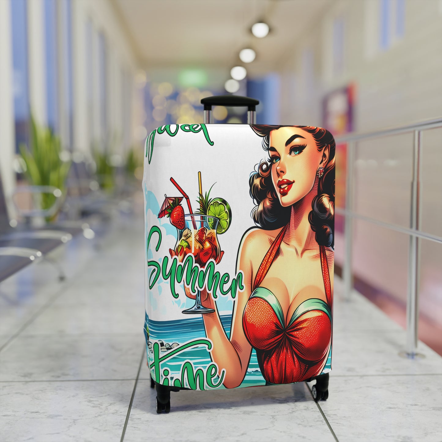 Luggage Cover, Retro Girl, Sweet Summer Time, awd-3006