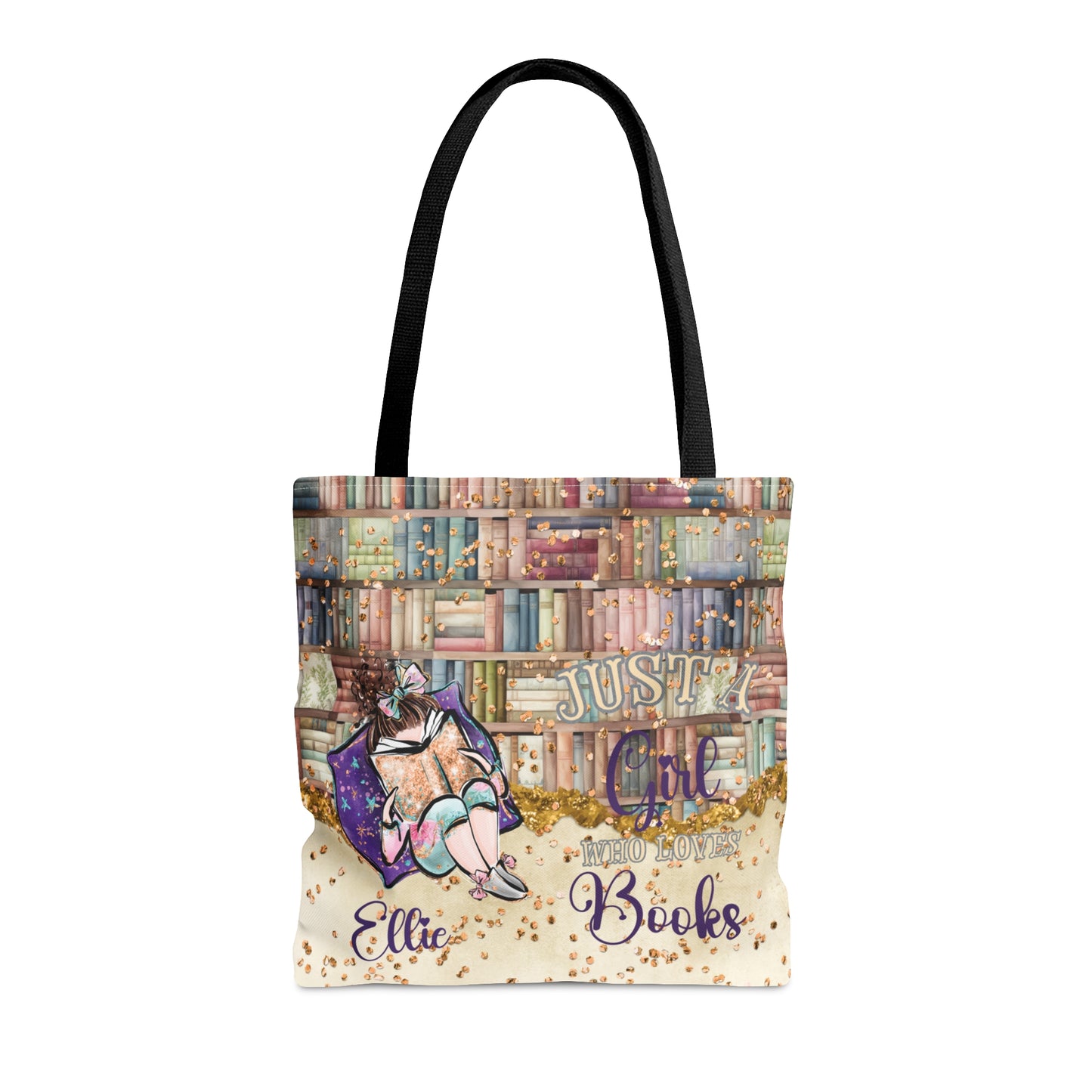 Personalised Tote Bag, Just A Girl Who Loves Books, Brunette Hair  Tote bag