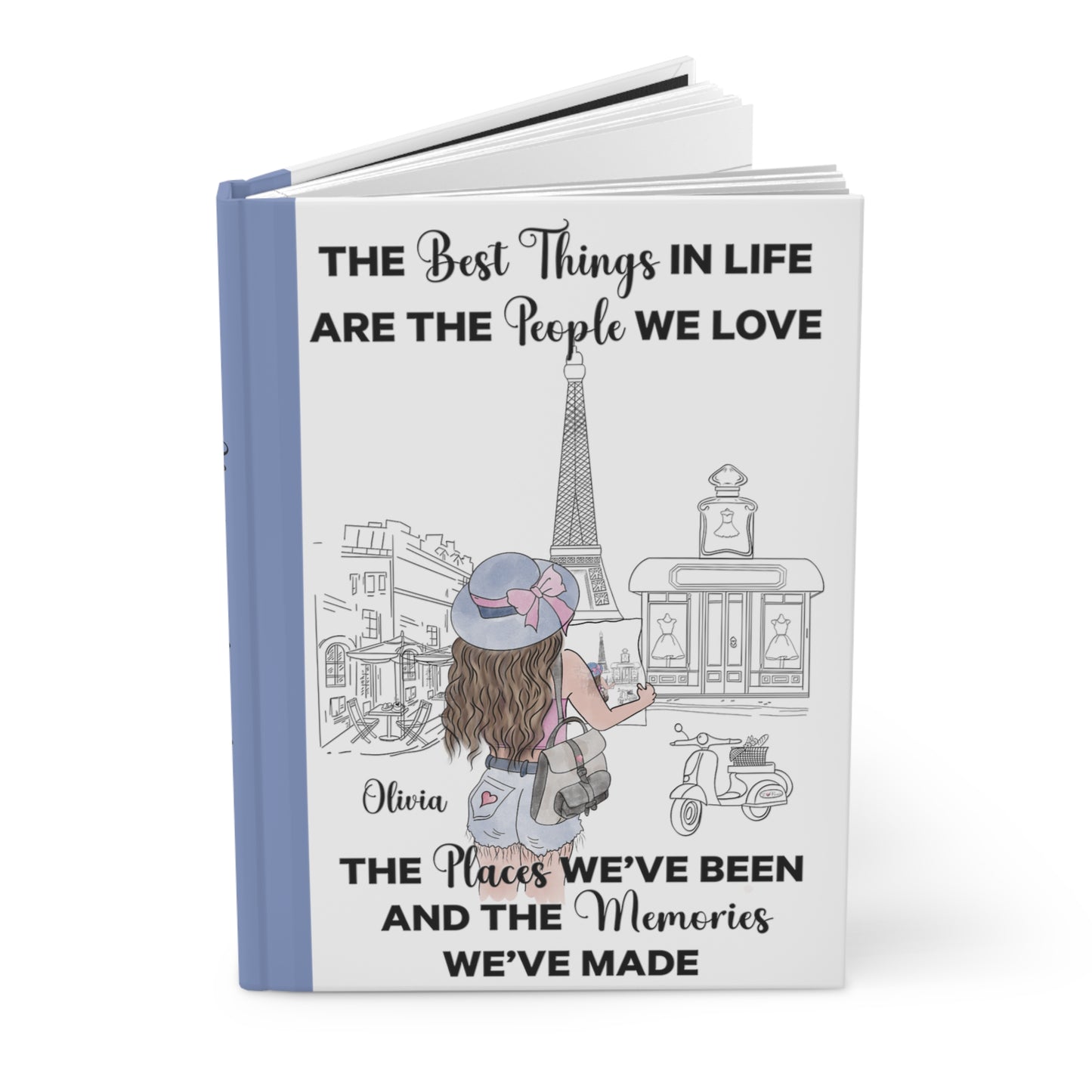 Personalised Hardcover Journal Matte, Paris, Personalised The Best things in Life