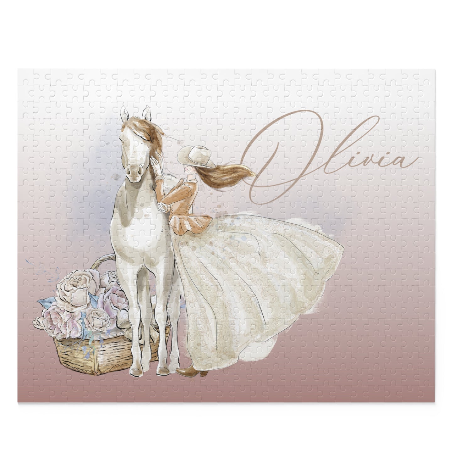 Personalised/Non-Personalised Puzzle, Just a Girl Who Loves Horses (120, 252, 500-Piece)