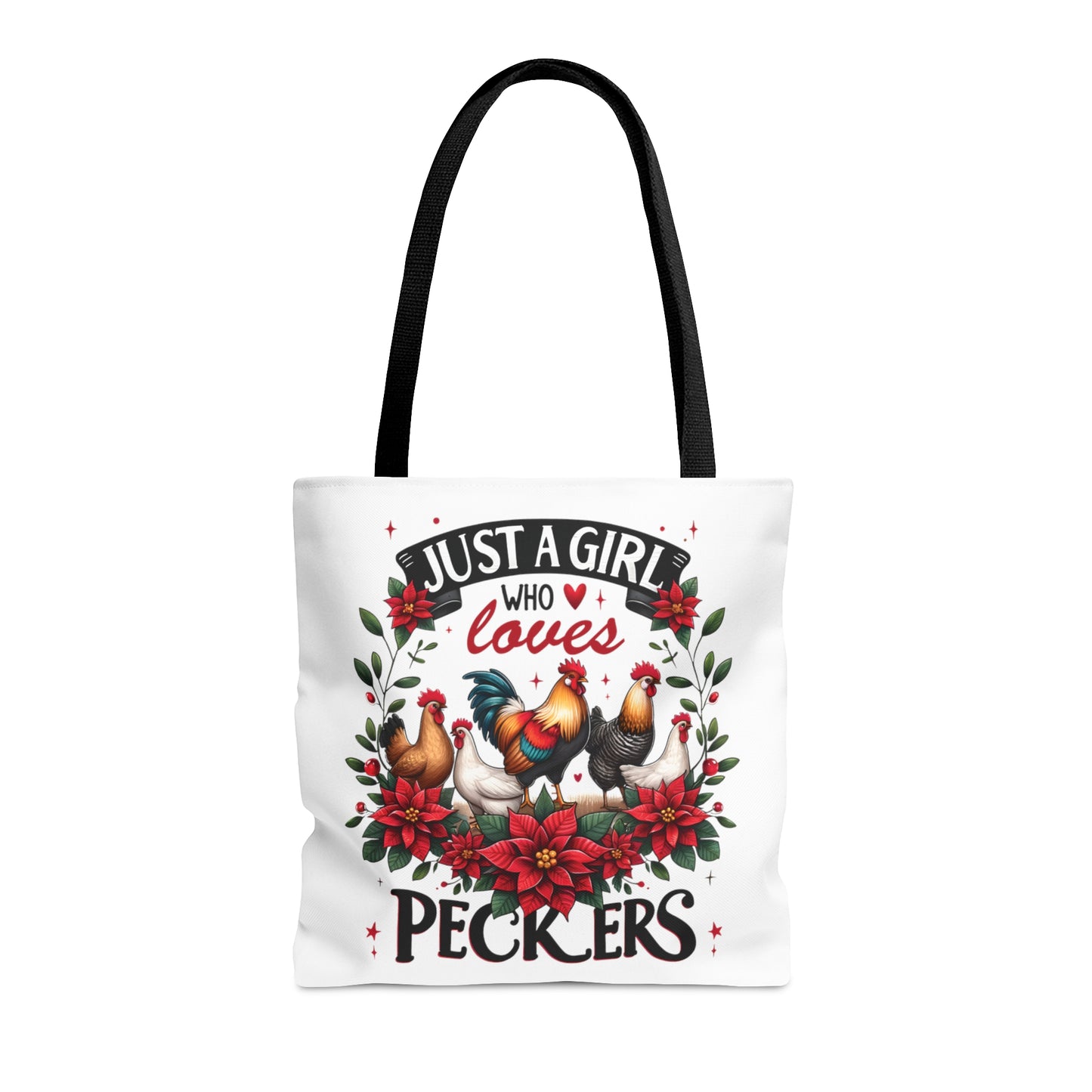 Tote Bag, Chicken, Just a Girl who loves Peckers, Personalised/Non-Personalised Tote bag