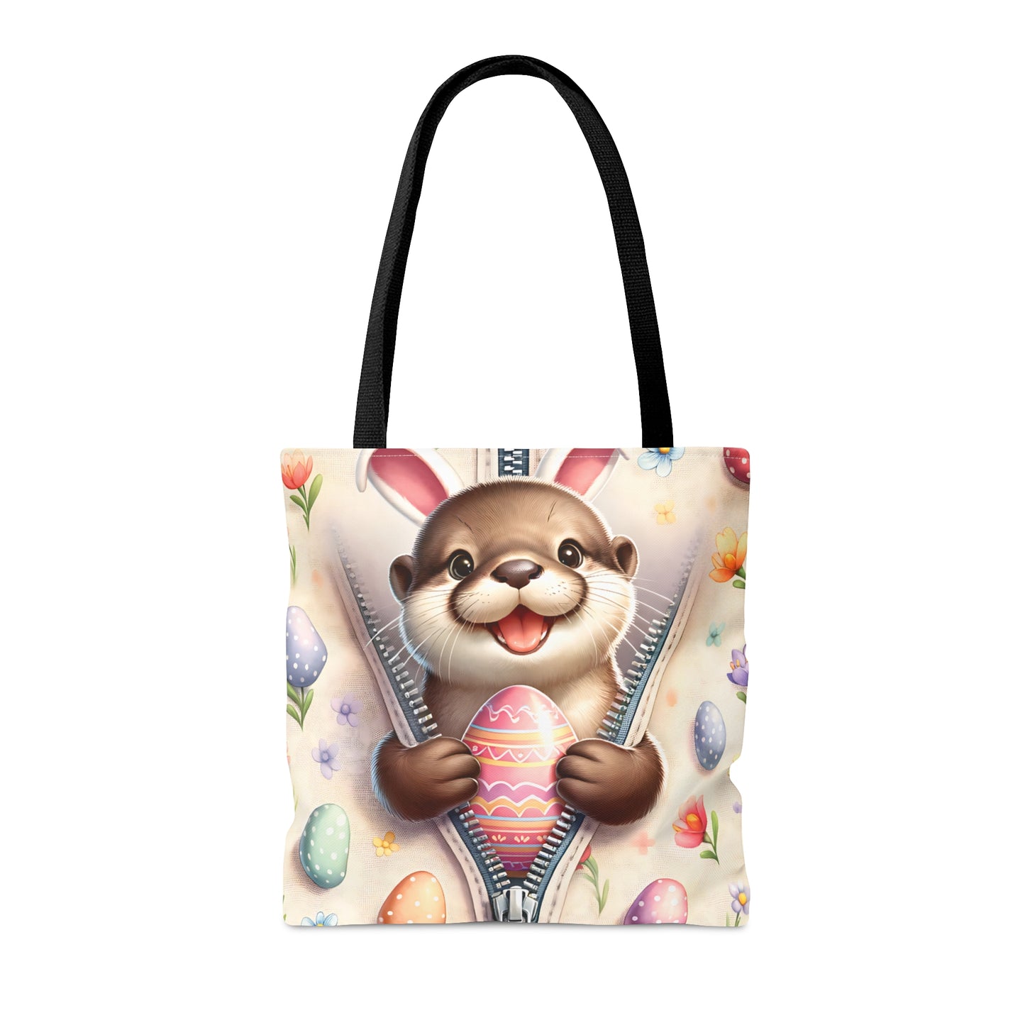 Tote Bag, Easter, Cute Otter with Bunny Ears, Personalised/Non-Personalised Tote bag