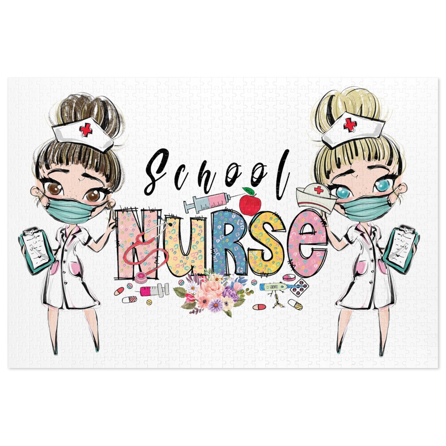 Puzzle, Nurse, School Nurse Personalised/Non-Personalised (30, 110, 252, 500,1000-Piece) awd-636