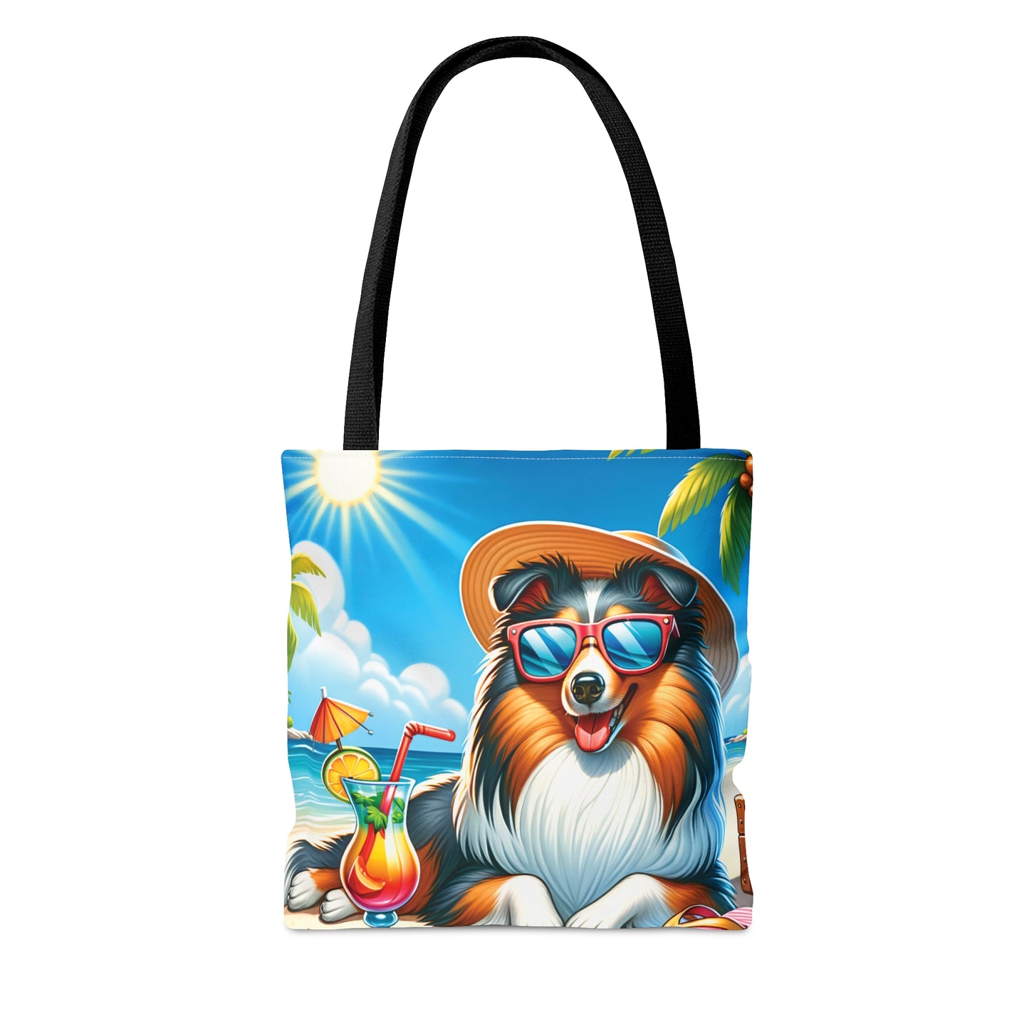 Tote Bag, Dog on Beach, Sheltie, Tote bag, awd-1243