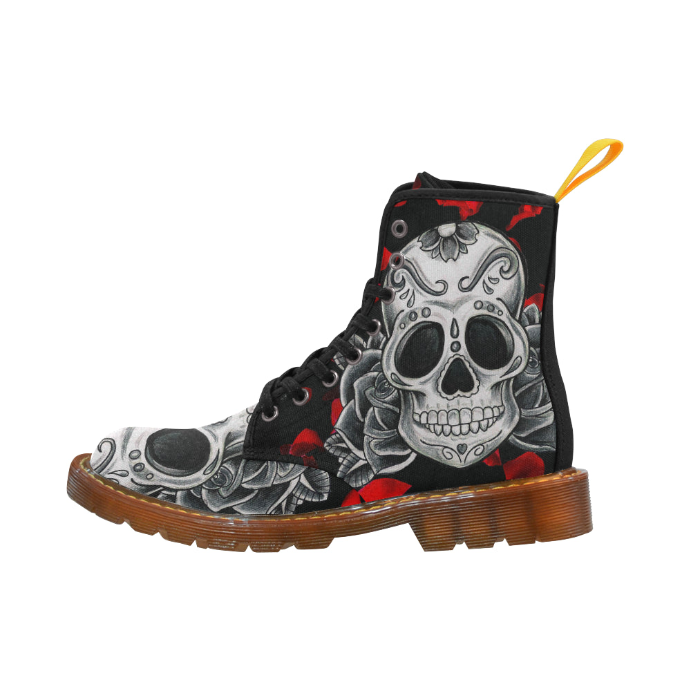 Sugar Skull Rose Martin Boots For Women Model 1203H