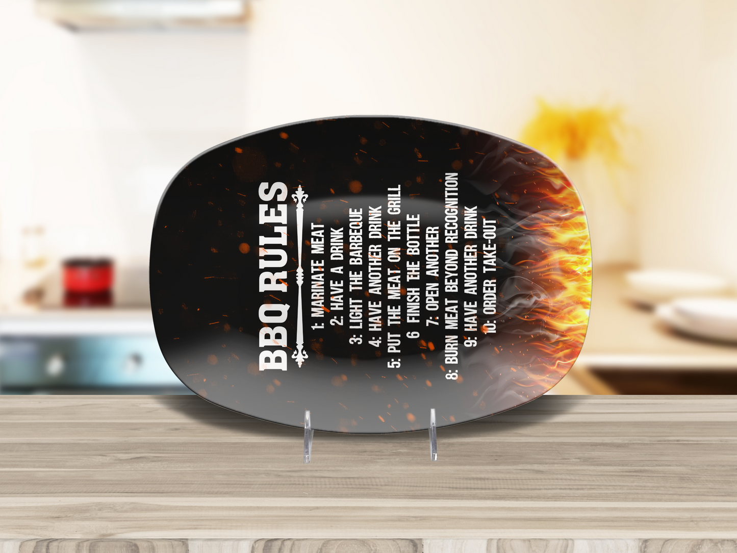 BBQ Platter BBQ Rules 10"x14" Platter