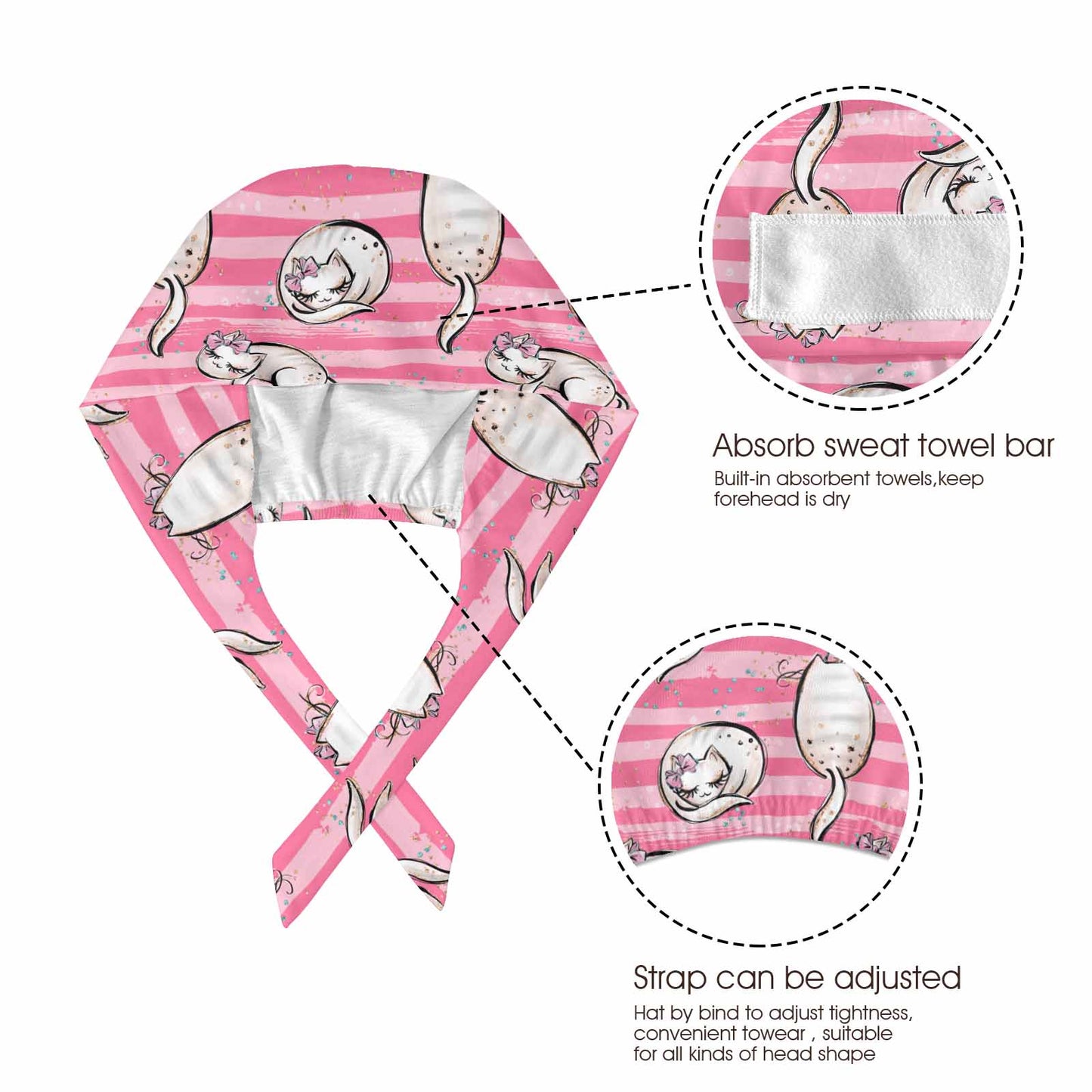 Pink Cats  Scrub Cap