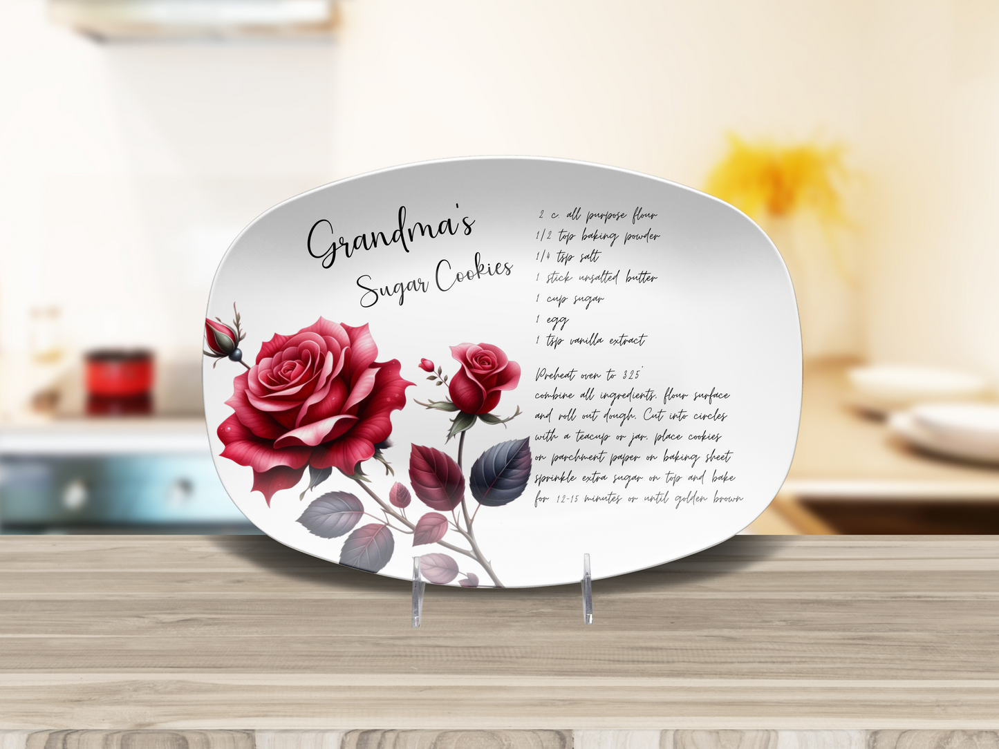 Handwritten Recipe Plate/Platter, Family Recipe Heirloom