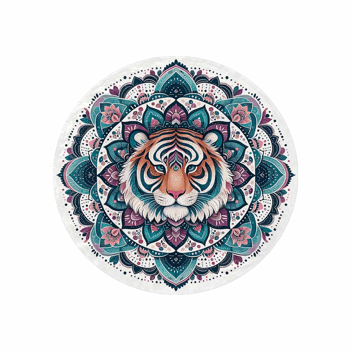 Mandella_Tiger_Awd35141  Circular Micro Fleece Blanket 60"