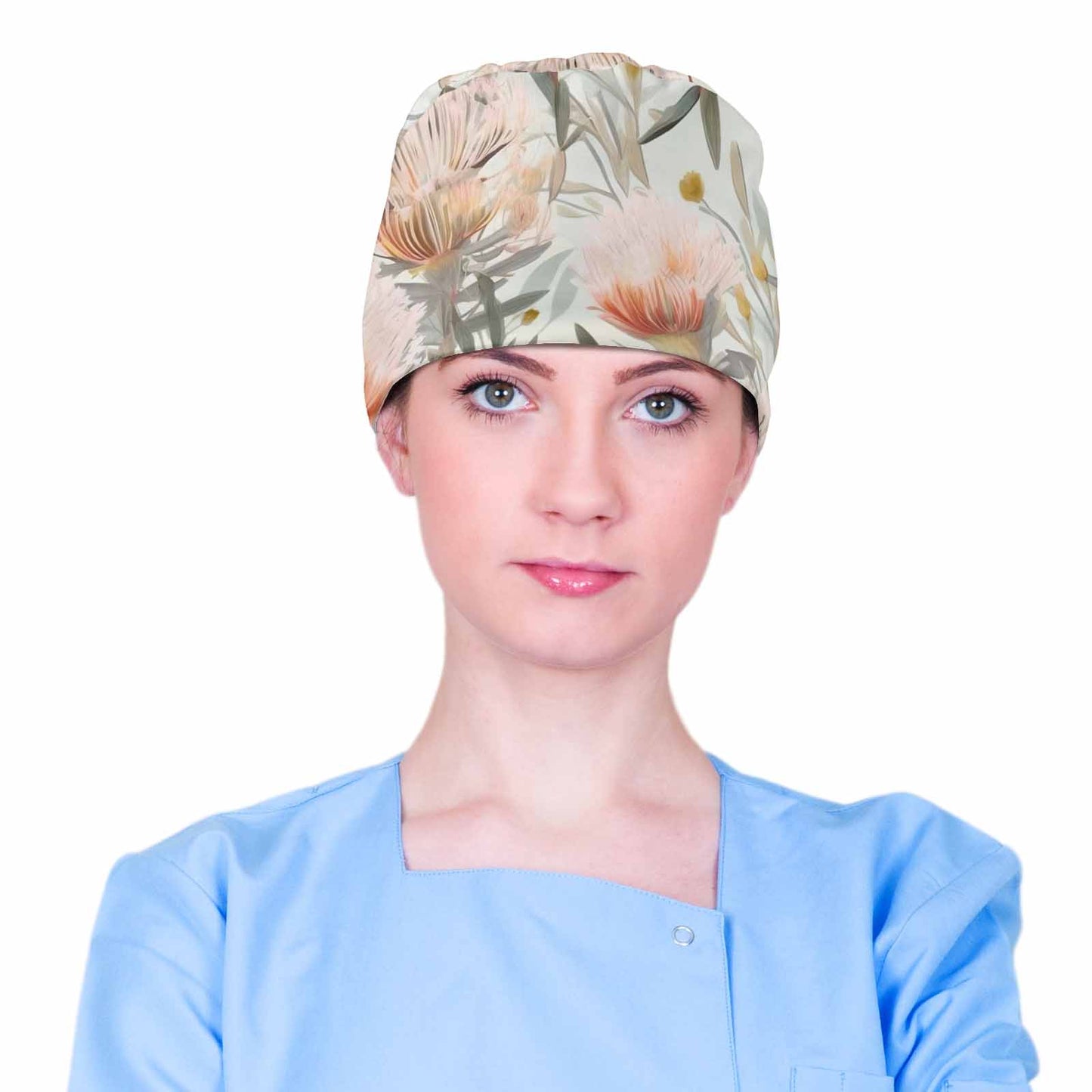 Nurse Scrub Cap Australian Floral 4  Scrub Cap