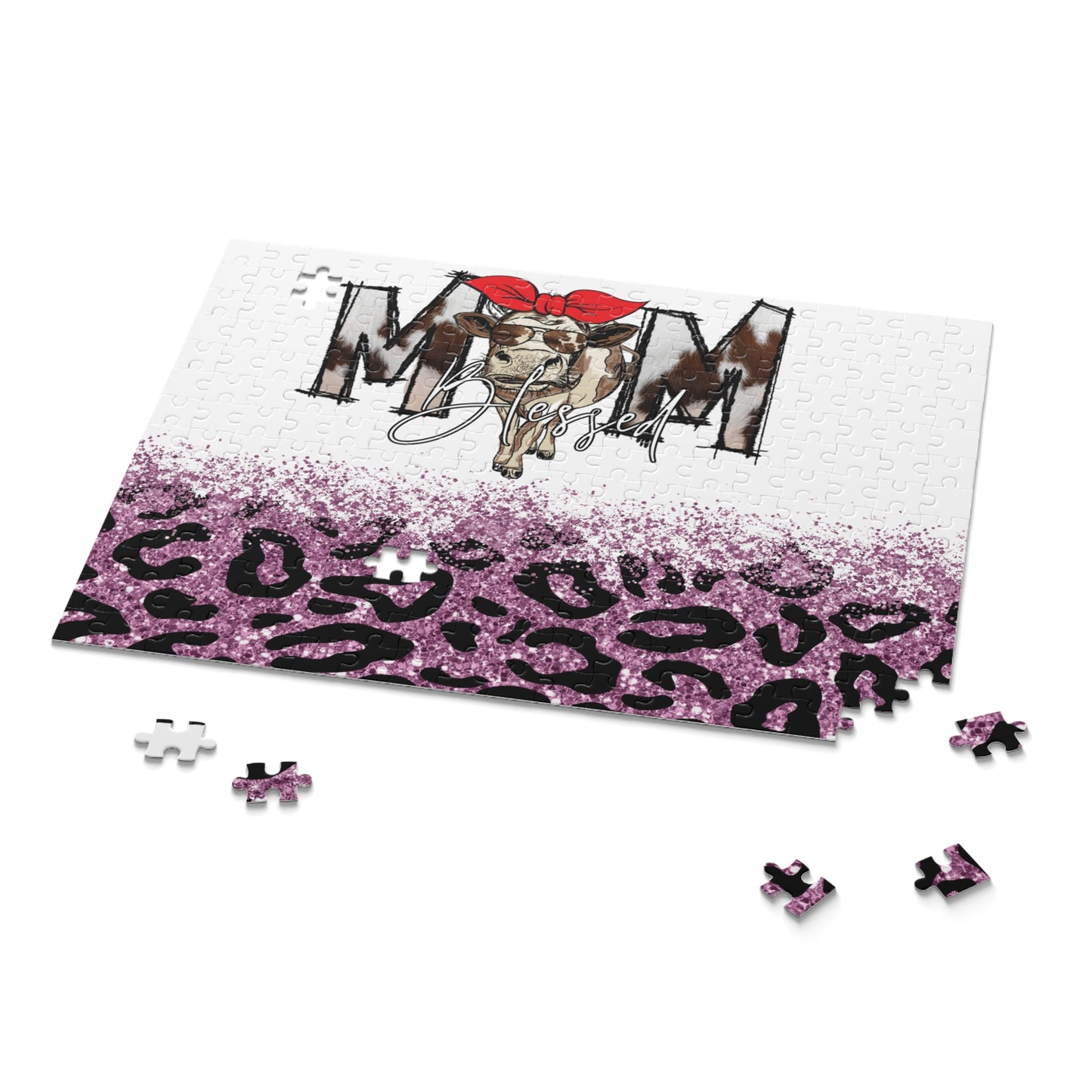 Personalised/Non-Personalised Puzzle, Cow, Mum, Mom (120, 252, 500-Piece)