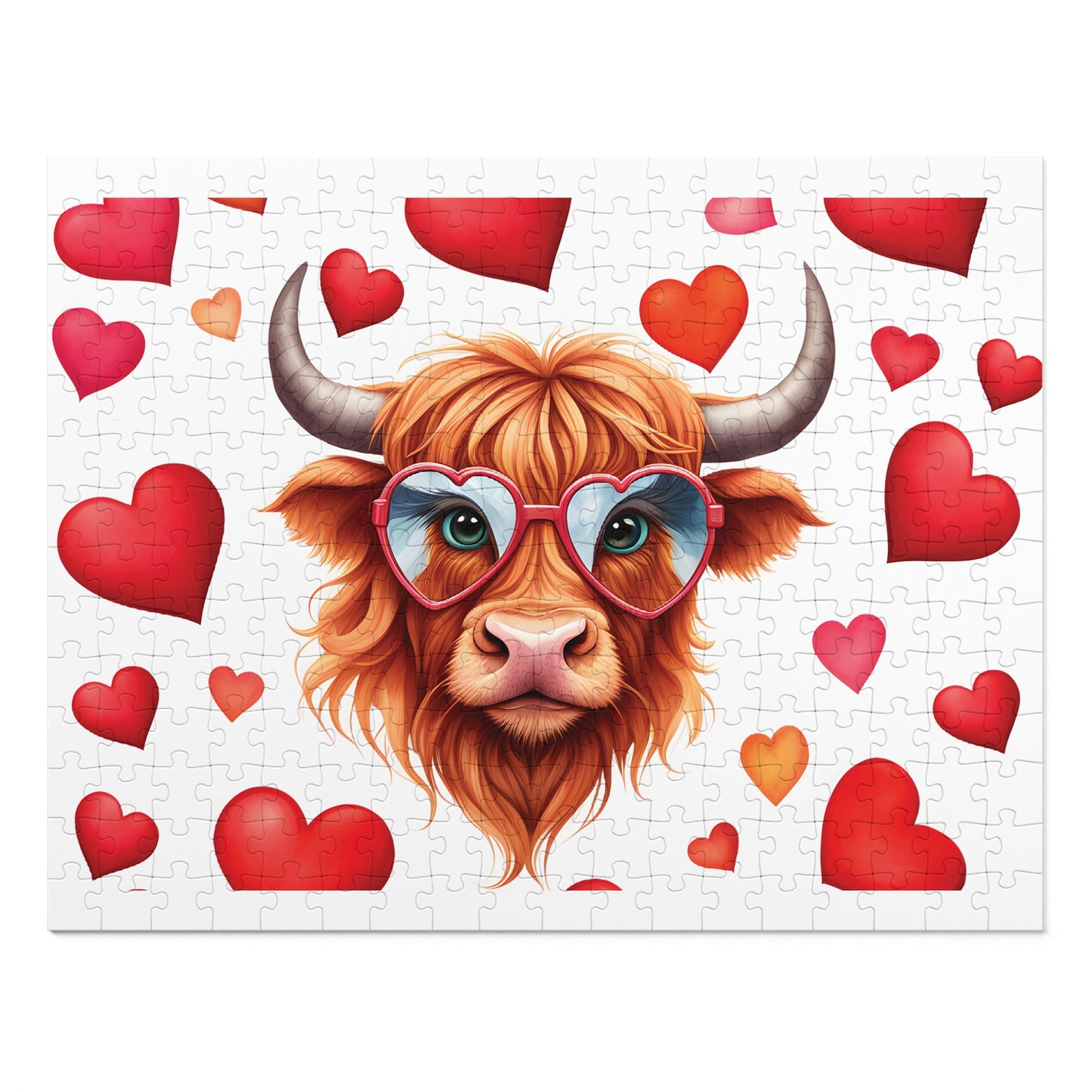 Jigsaw Puzzle, Highland Cow, Personalised/Non-Personalised (30, 110, 252, 500,1000-Piece)