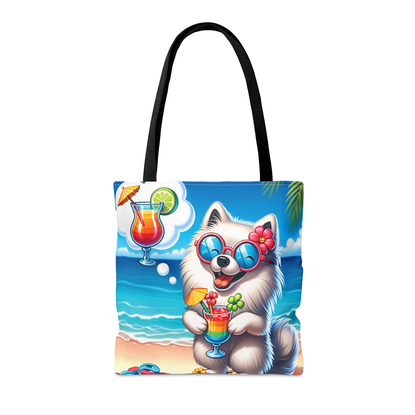 Tote Bag, Dog on Beach, American Eskimo, Tote bag, awd-1115