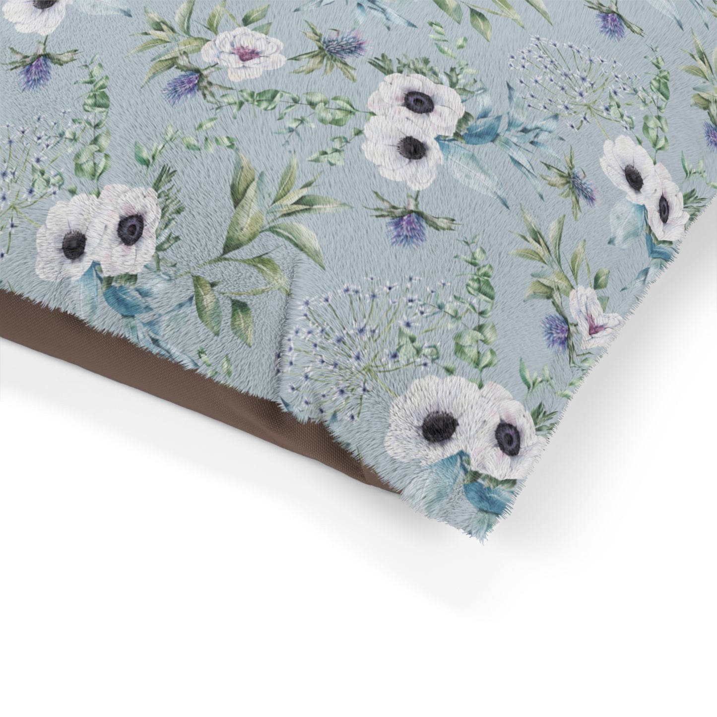 Luxury Pet Bed, feather soft fleece, Blue Scottish Floral