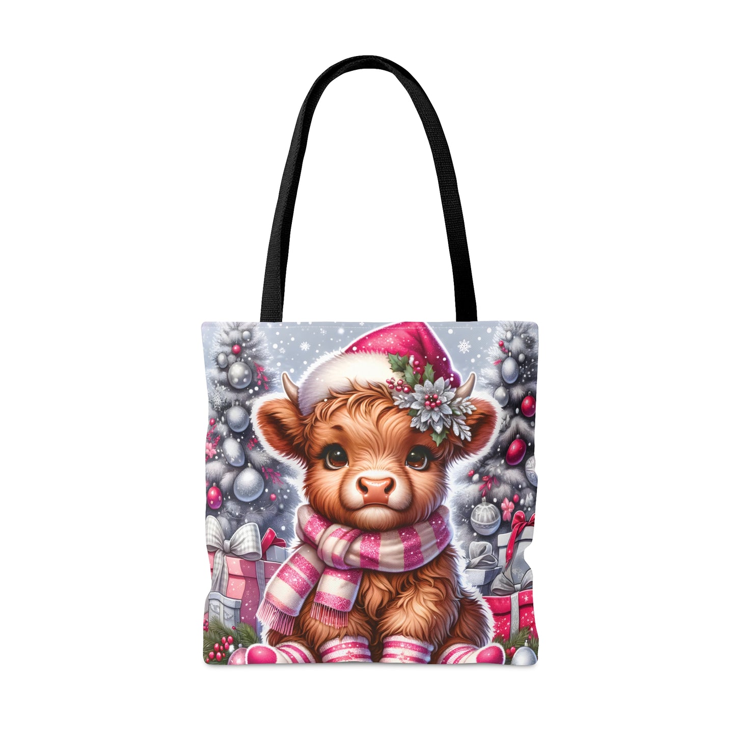 Personalised/Non-Personalised Tote Bag, Christmas, Highland Cow, Tote bag