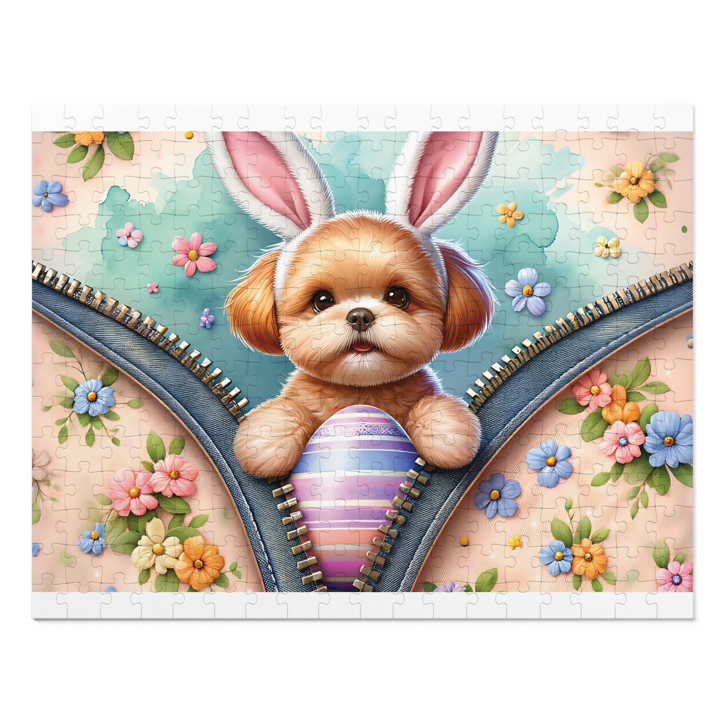 Jigsaw Puzzle, Easter, Dog with Bunny Ears, Personalised/Non-Personalised (30, 110, 252, 500,1000-Piece)