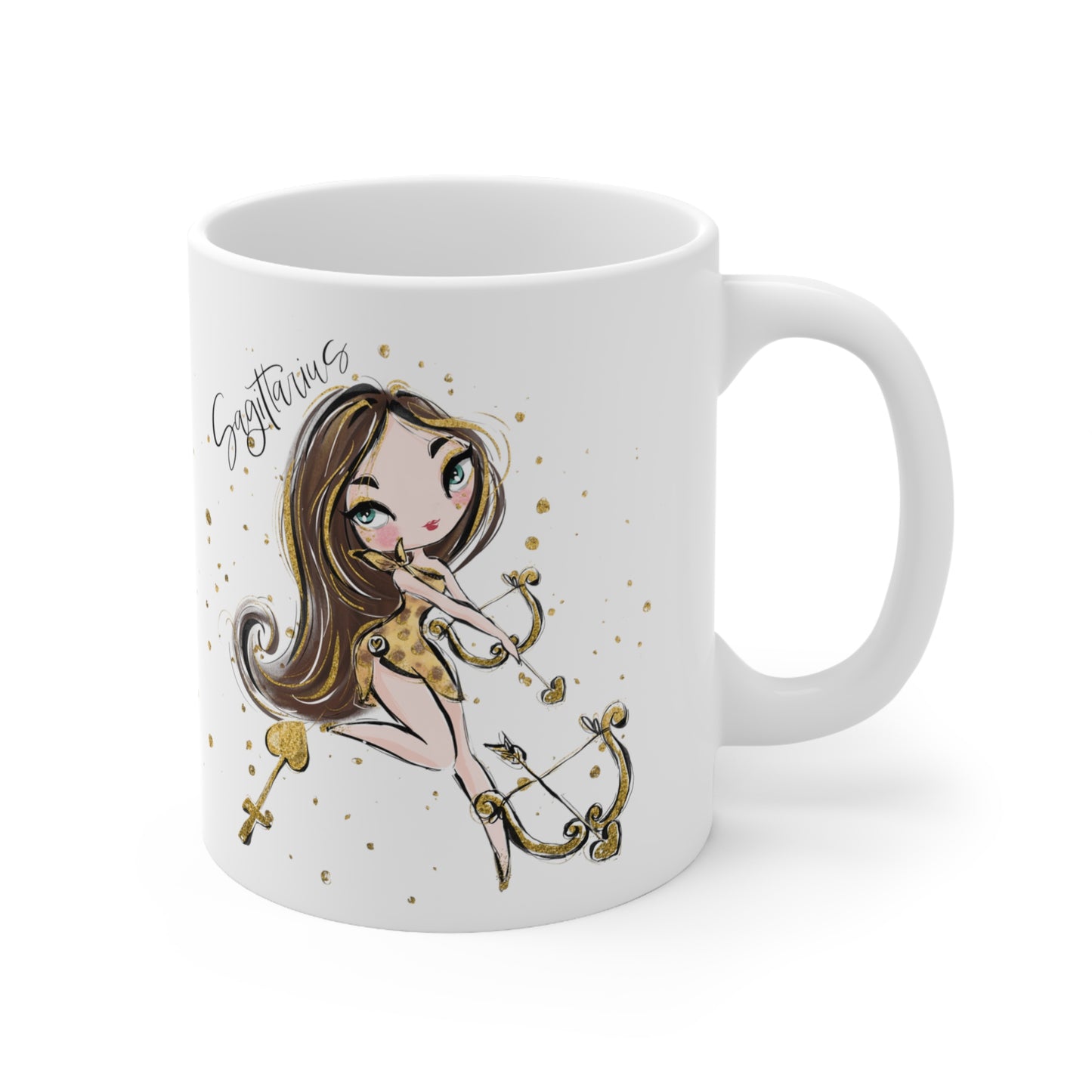 Personalised/Non Personalised Zodiac Sign, Sagittarius, Ceramic Mug 11oz