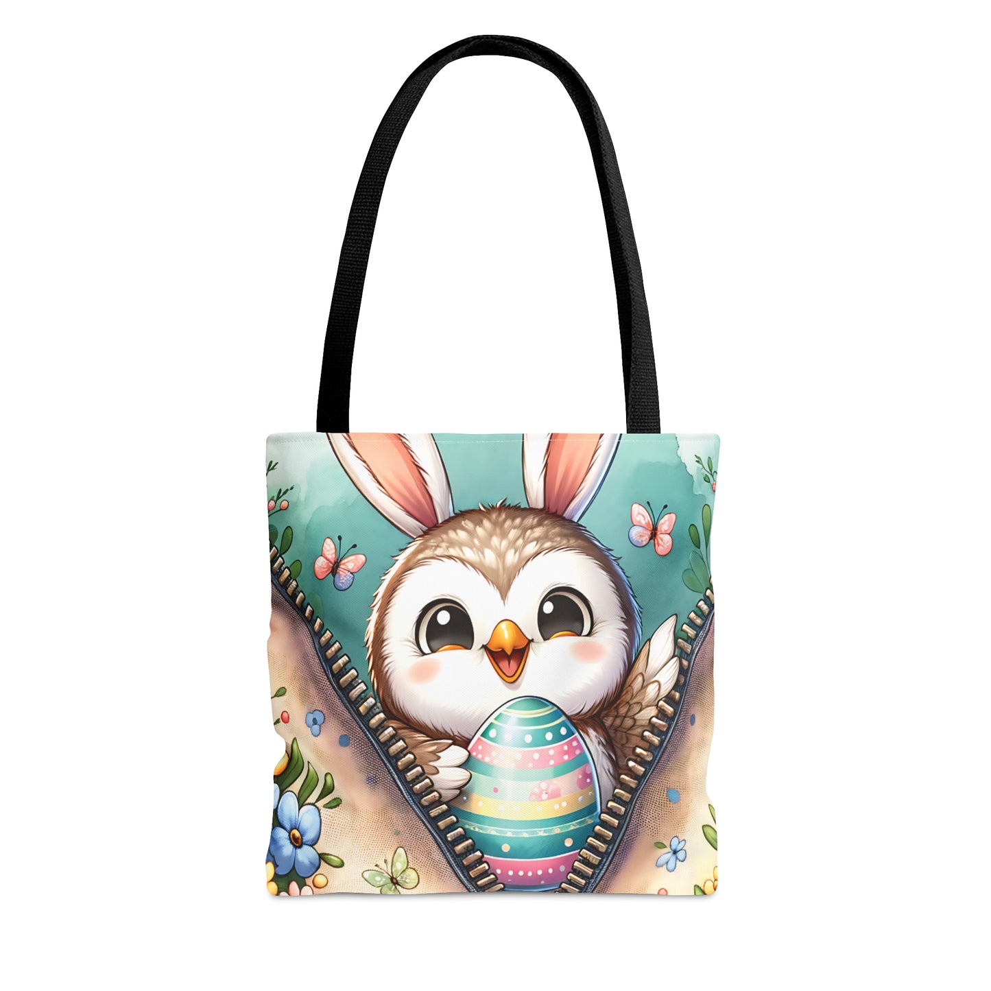 Tote Bag, Easter, Cute Owl with Bunny Ears, Personalised/Non-Personalised Tote bag