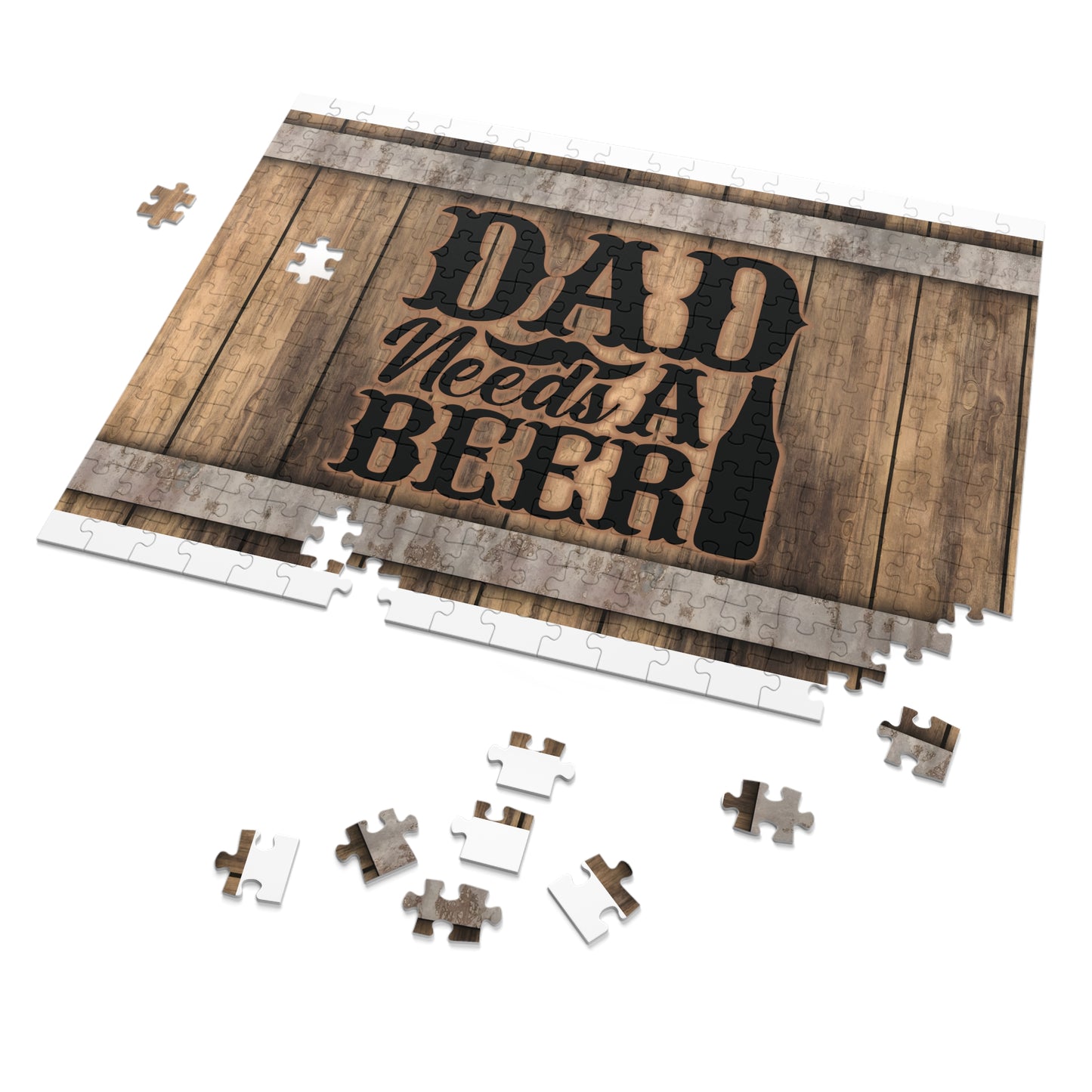 Puzzle, Dad, Dad needs a Beer, Personalised/Non-Personalised (30, 110, 252, 500,1000-Piece) awd-568