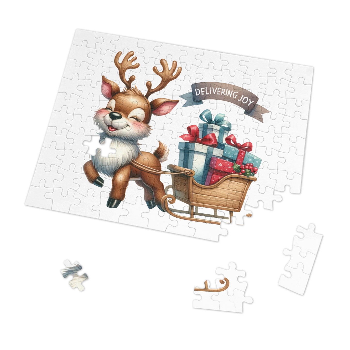 Jigsaw Puzzle, Christmas, Reindeer, Personalised/Non-Personalised (30, 110, 252, 500,1000-Piece)