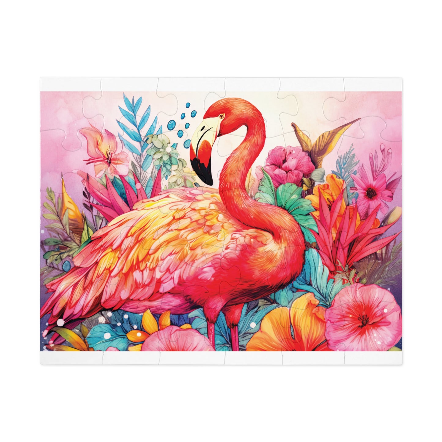 Jigsaw Puzzle, Flamingo, Personalised/Non-Personalised (30, 110, 252, 500,1000-Piece)