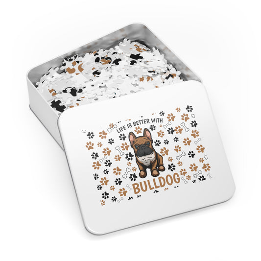 Puzzle, Life is Better with a Bulldog , Personalised/Non-Personalised (30, 110, 252, 500,1000-Piece) awd-609