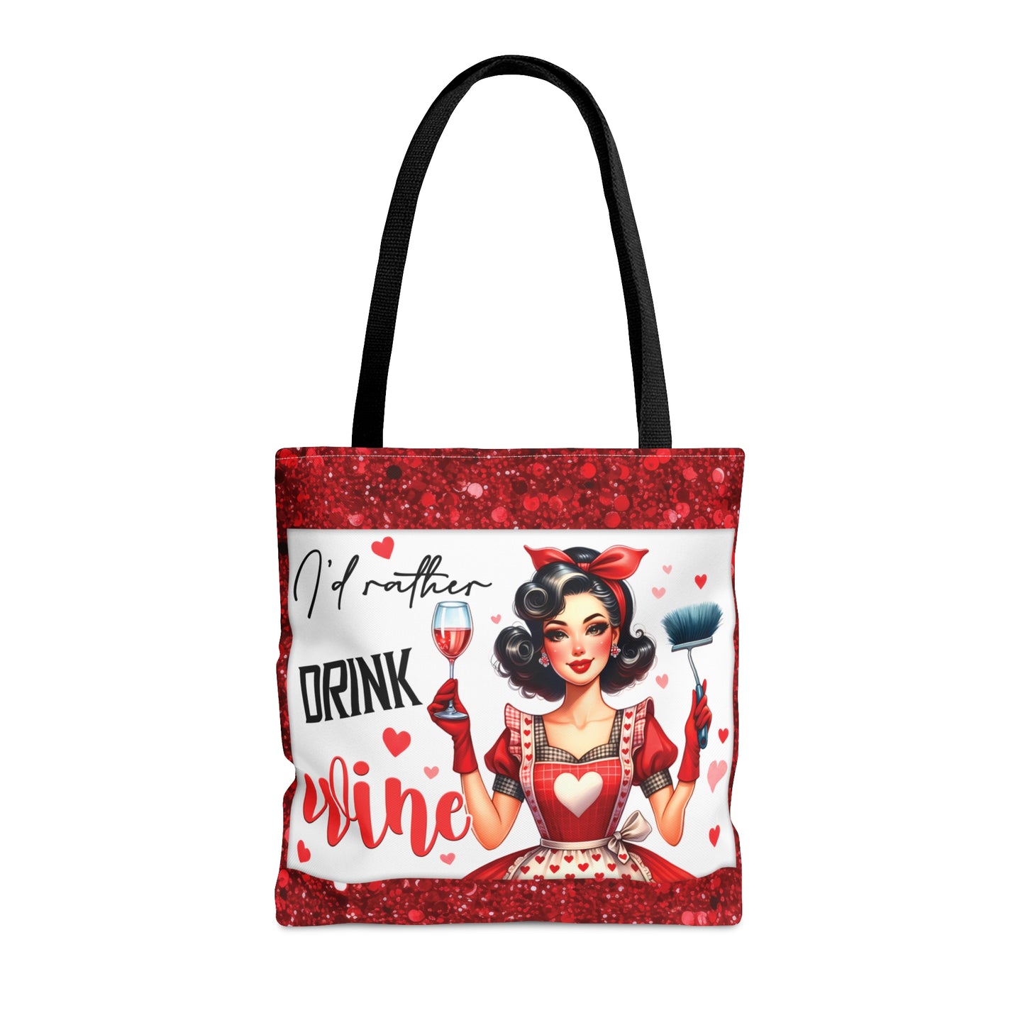 Tote Bag, Retro, I'd Rather Drink Wine