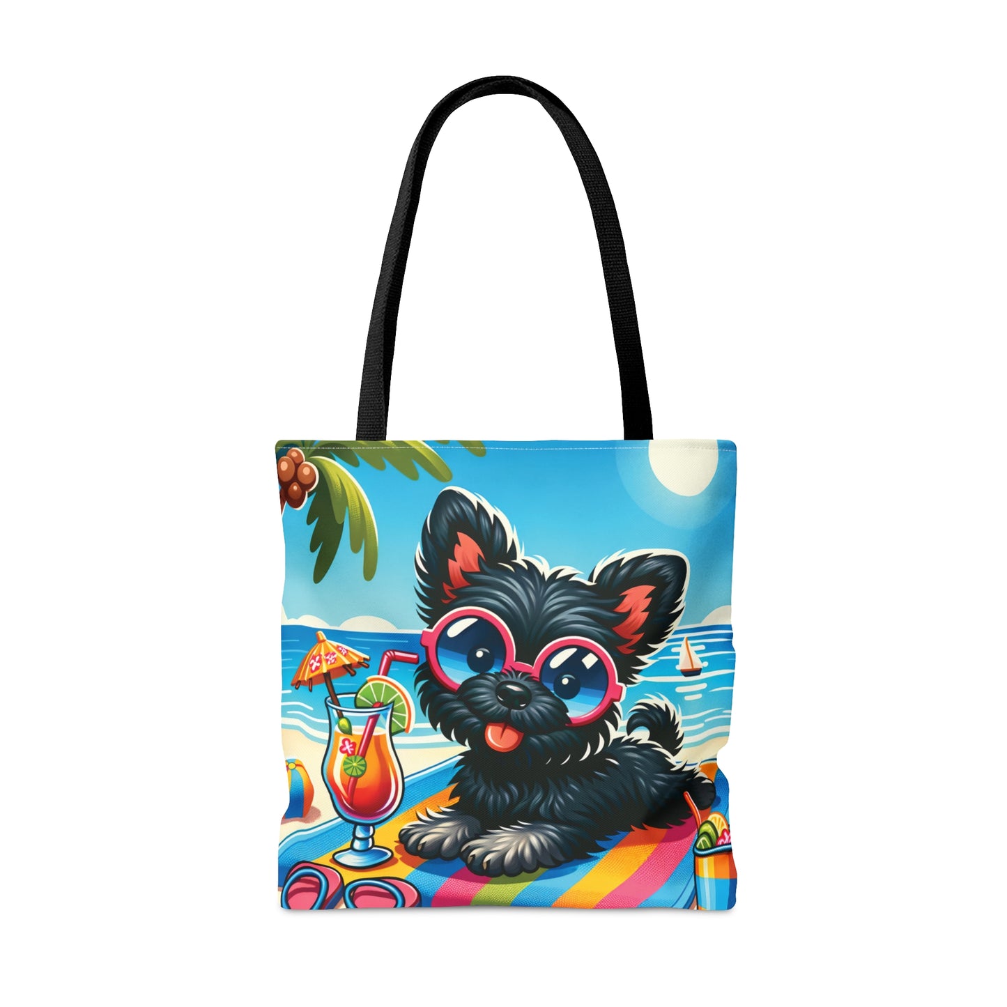 Tote Bag, Dog on Beach, Affenpinscher, Tote bag, awd-1174