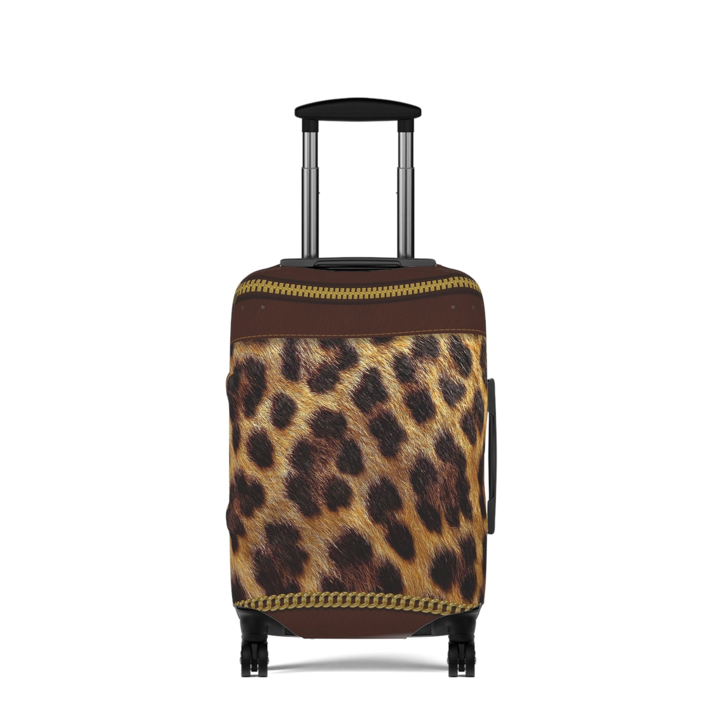 Luggage Cover, Brown and Gold Leopard Print, awd-1700