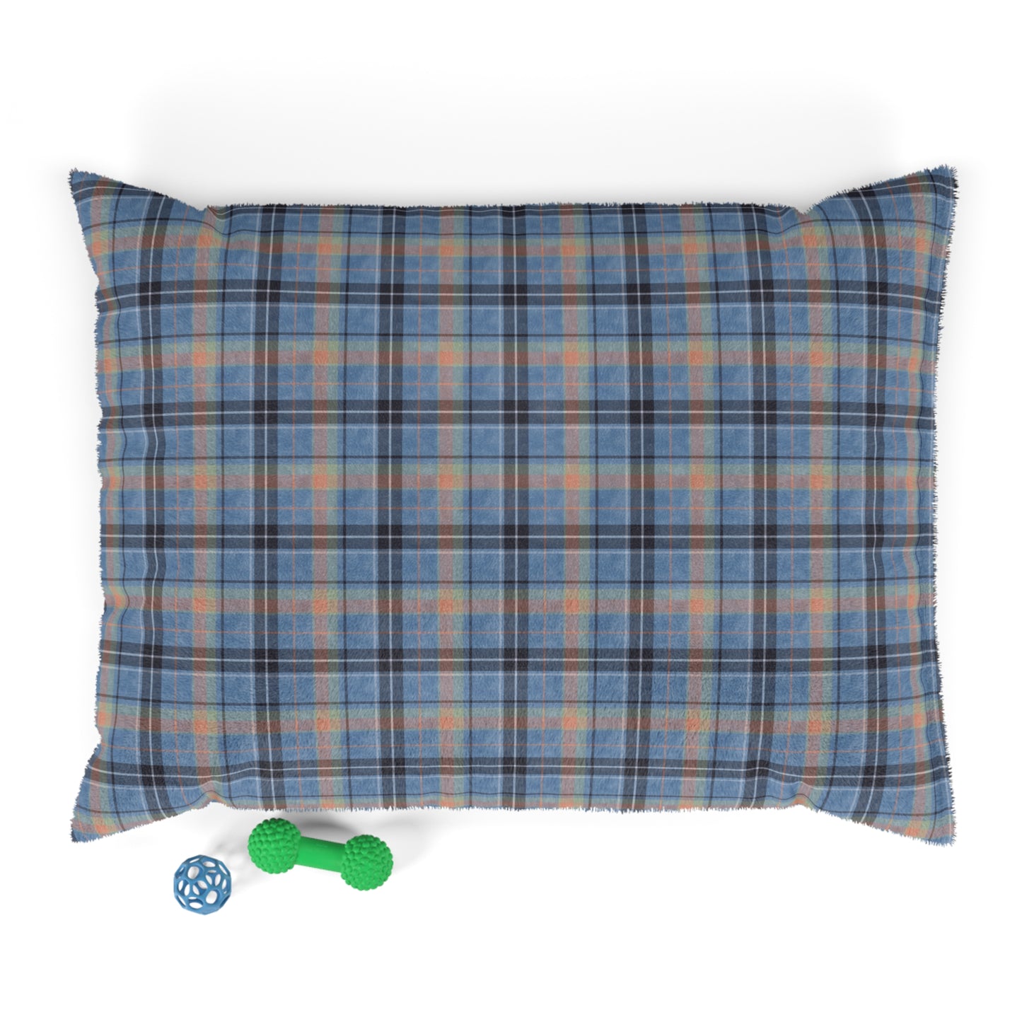 Luxury Pet Bed, feather soft fleece, Blue Tartan