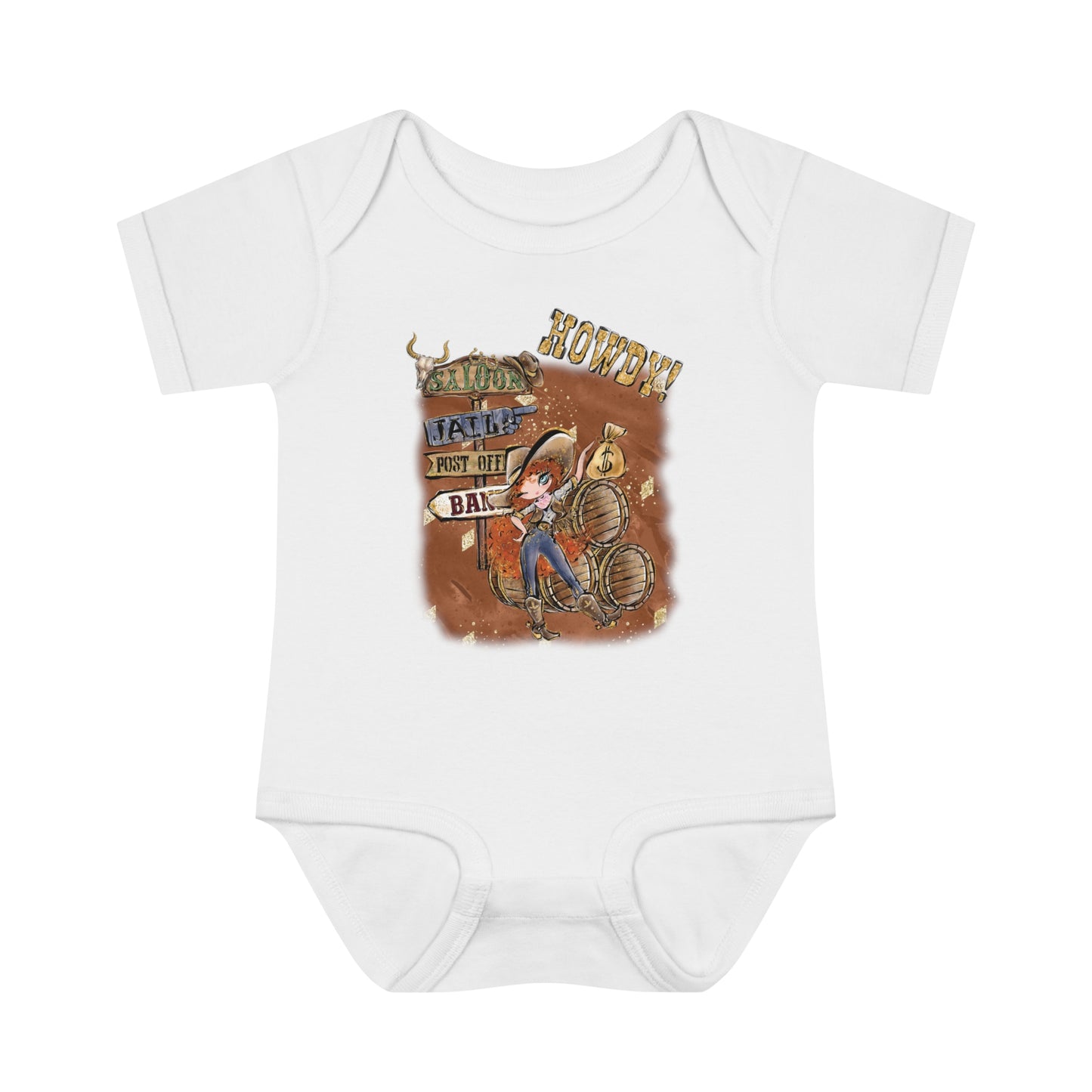 Infant Baby Rib Bodysuit, Howdy Cowgirl baby Bodysuit