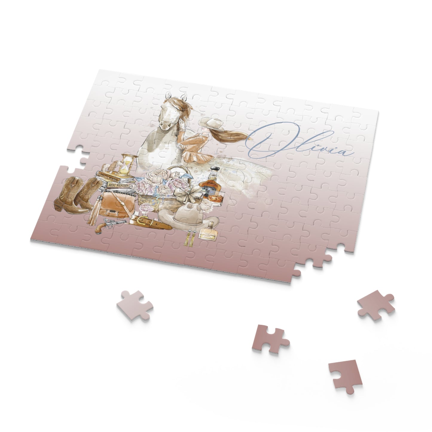 Personalised/Non-Personalised Puzzle, Just a Girl Who Loves Horses (120, 252, 500-Piece)