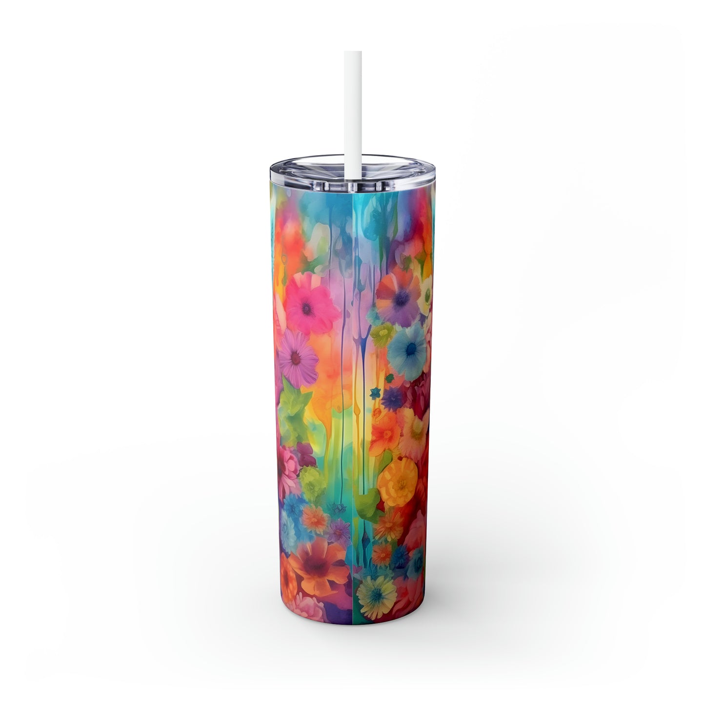 Skinny Tumbler with Straw, 20oz, Llama